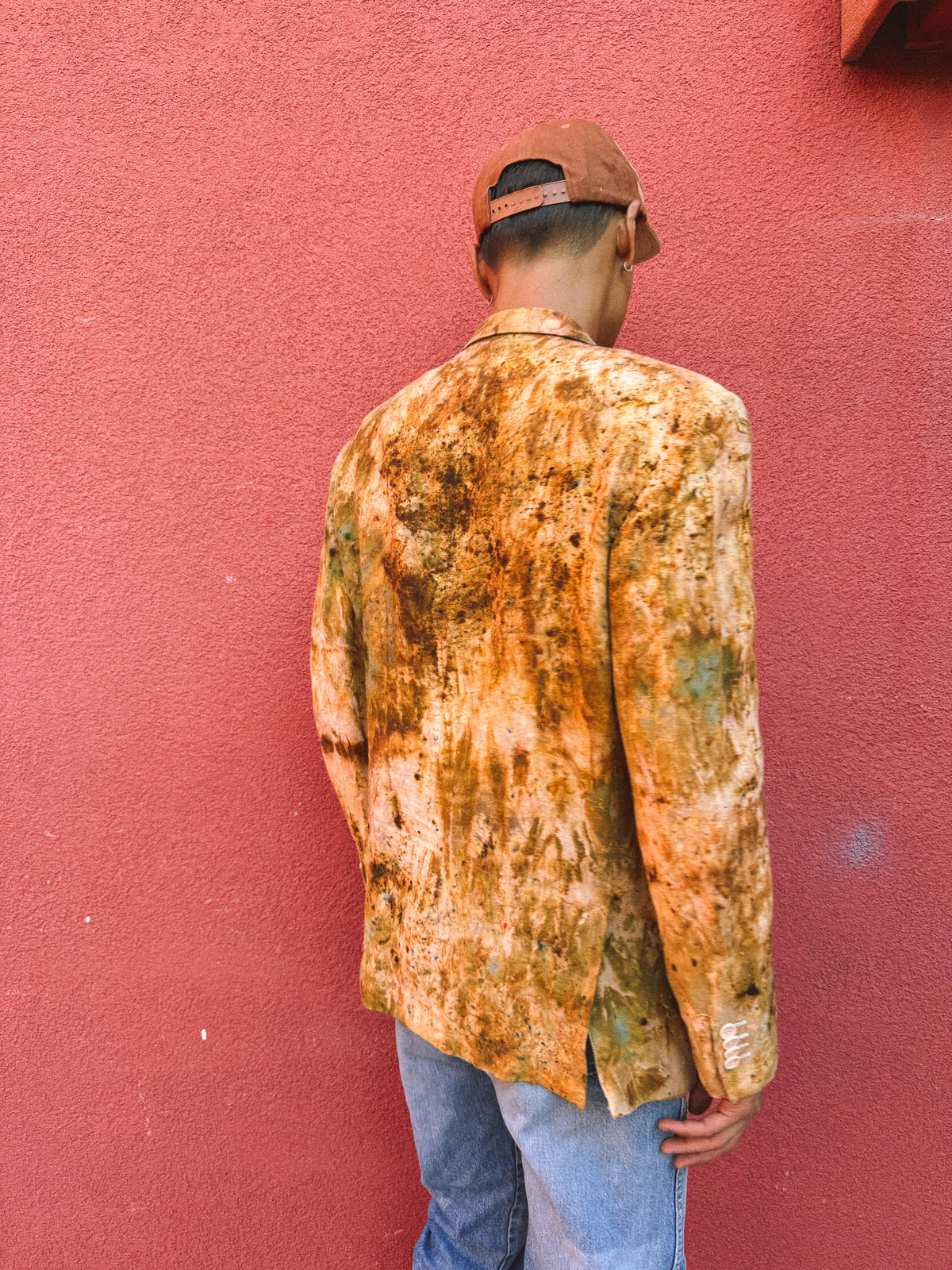 Upcycled Vintage Linen Menswear Blazer 44 x 30