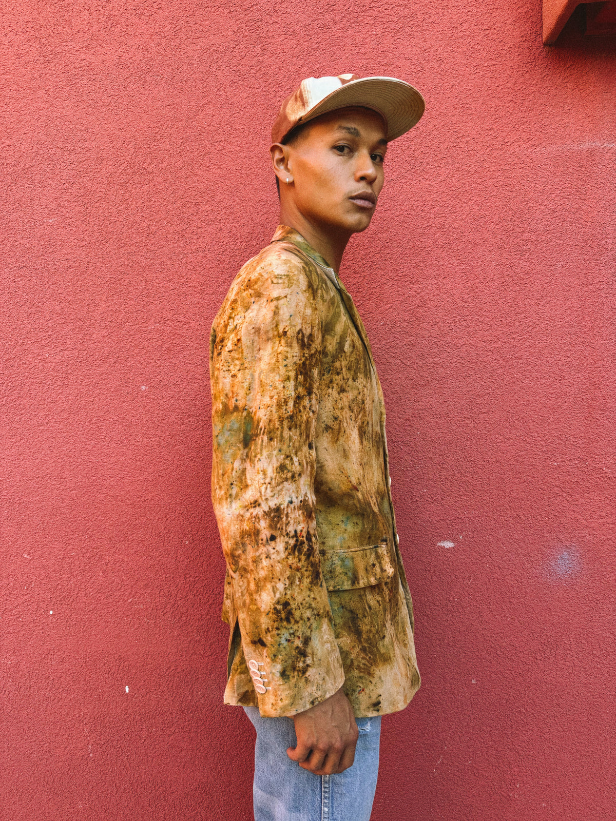 Upcycled Vintage Linen Menswear Blazer 44 x 30