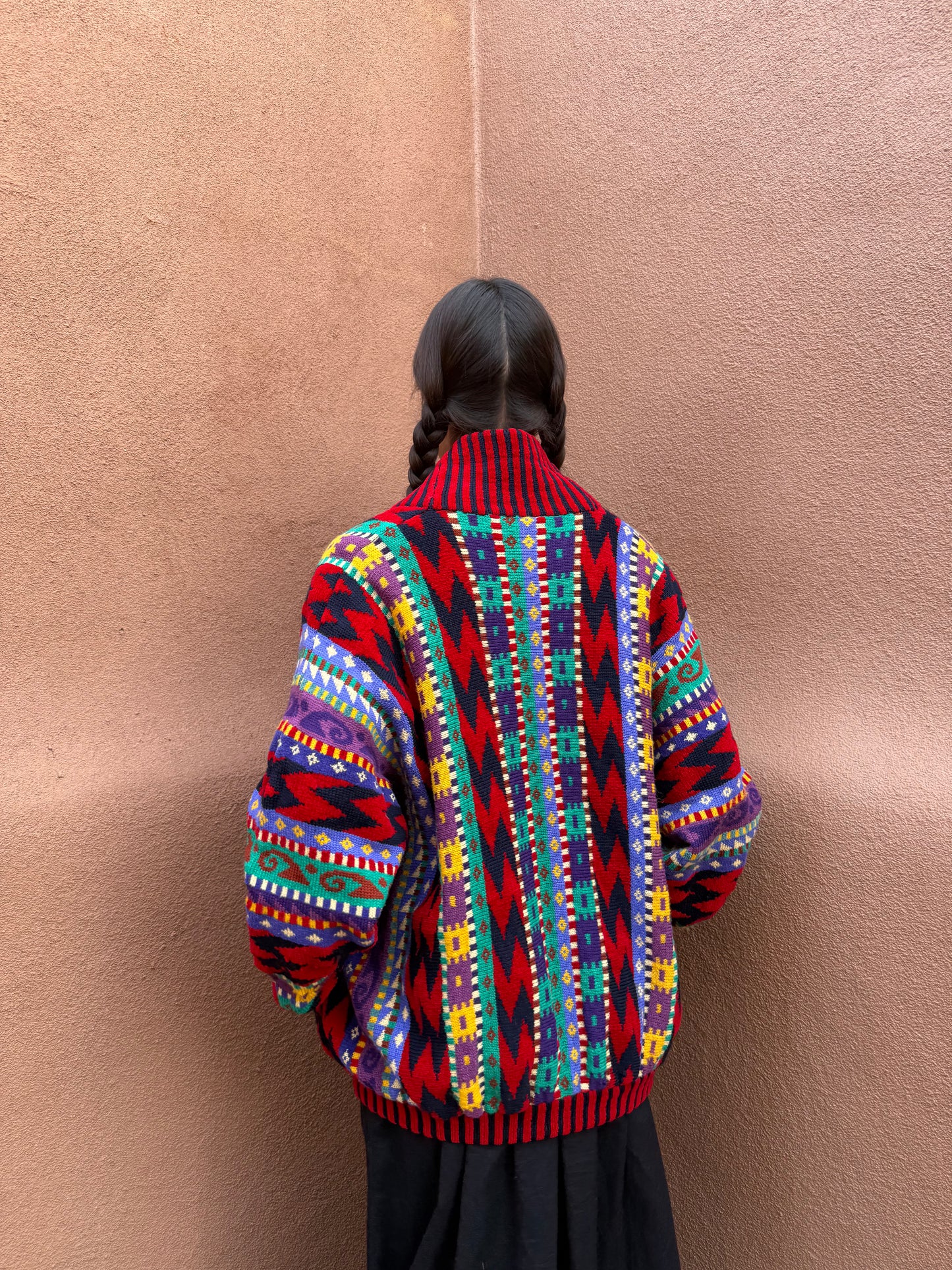 Vintage 80s Geo Cardigan Sweater