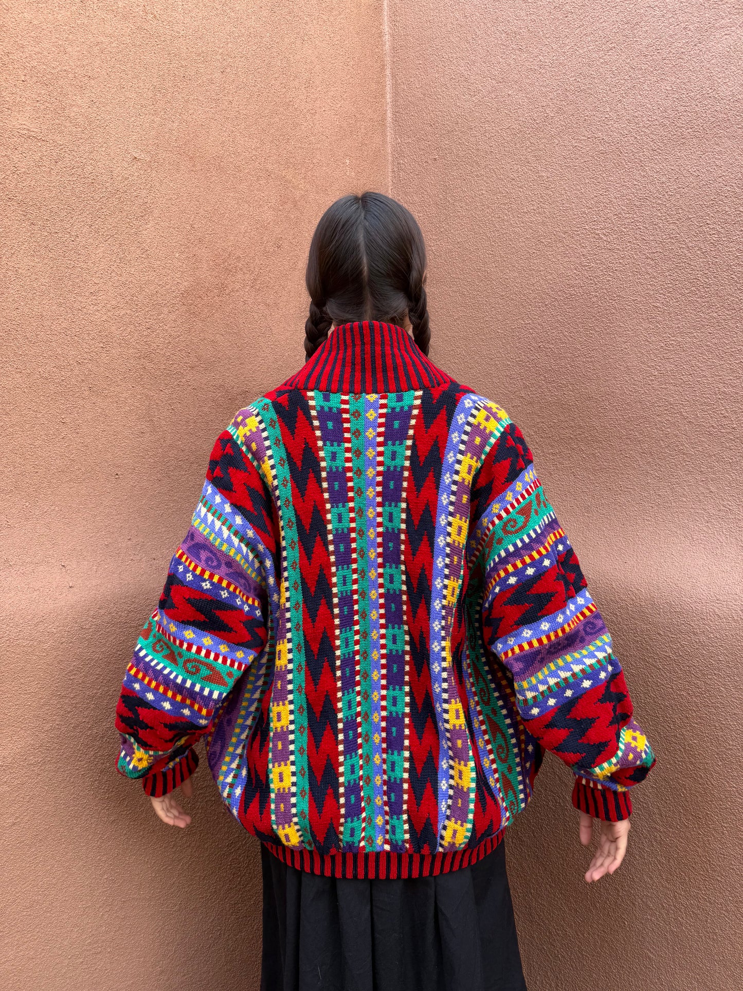 Vintage 80s Geo Cardigan Sweater