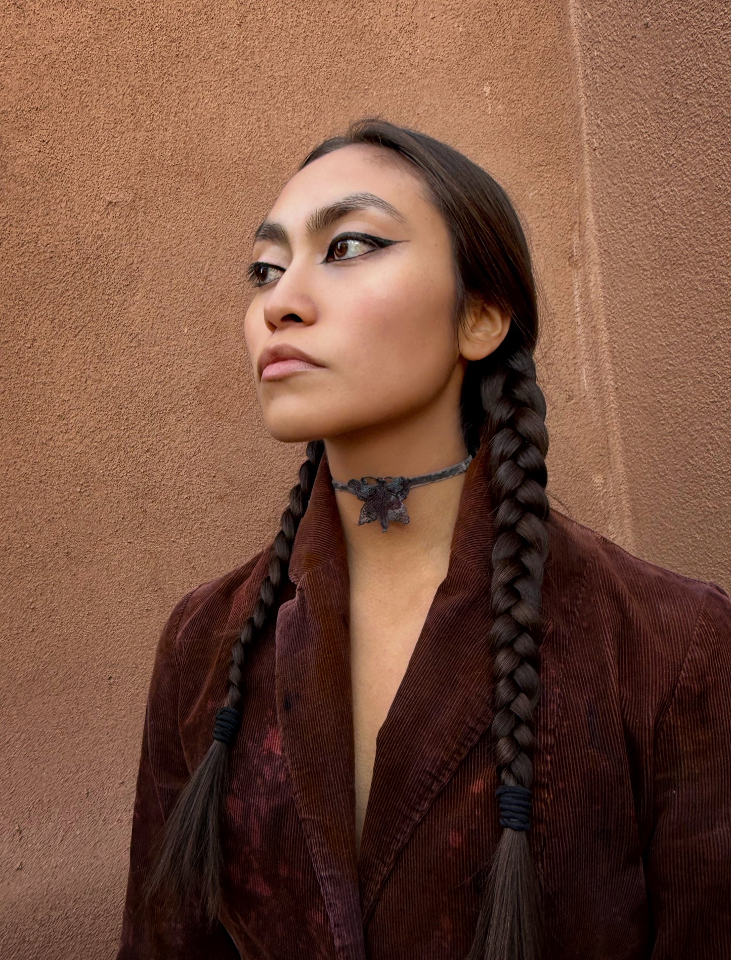 Vintage Lace Butterfly Choker — Hand-Dyed