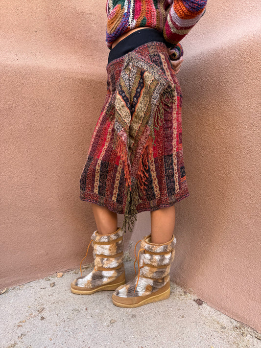 Vintage 80s Knit Asymmetrical Skirt