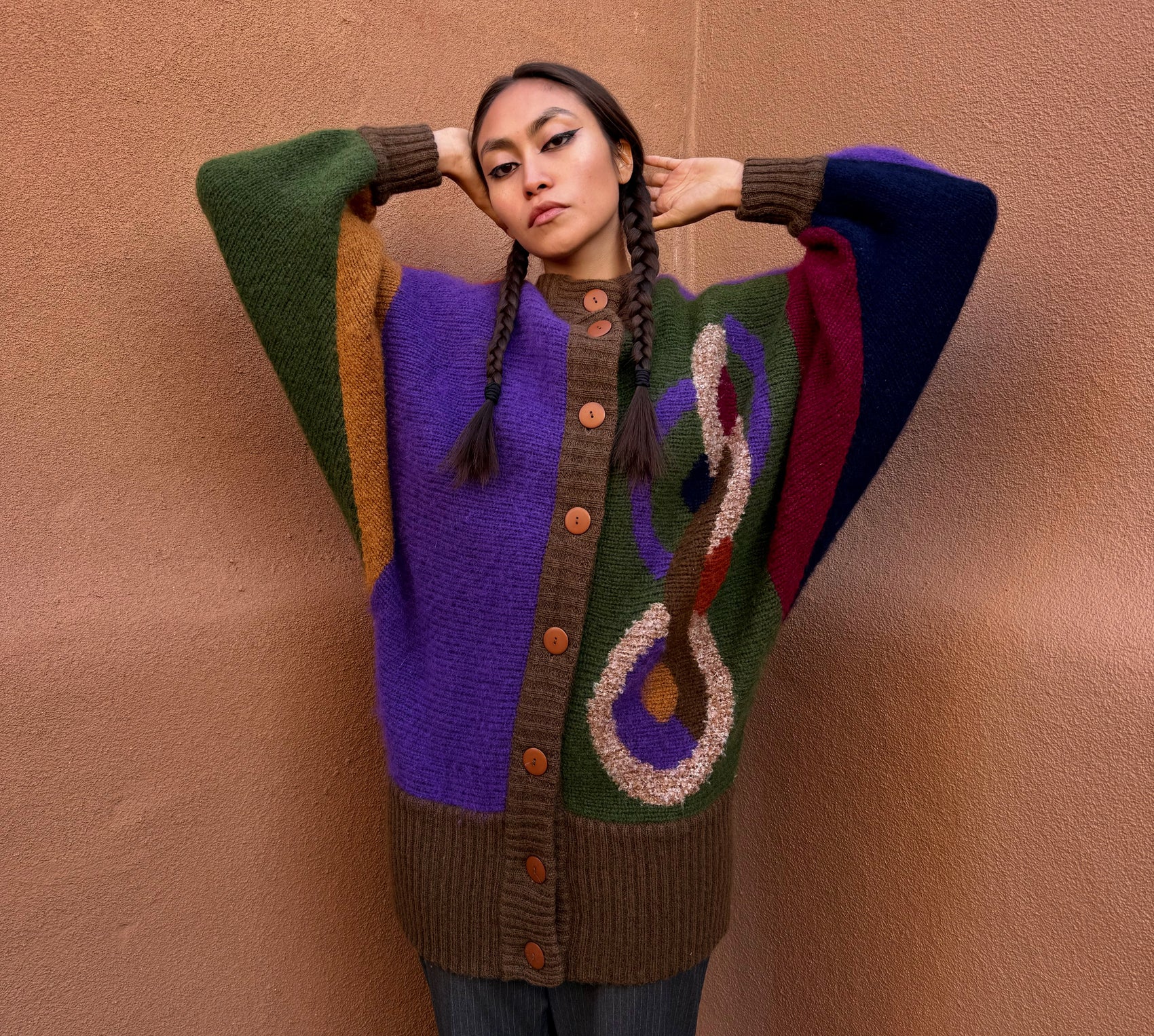 Vintage 80s Graphic Cocoon Cardigan