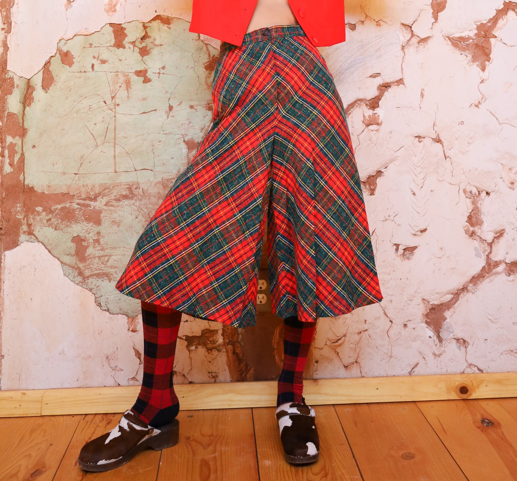 Vintage Plaid Culotte
