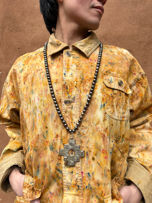 🤎 Vintage Freshwater Pearl & Peruvian Andean Cross Necklace