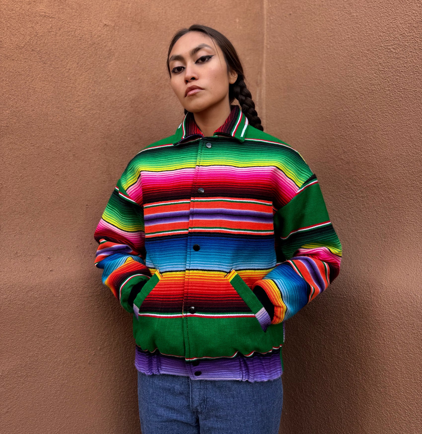 Vintage Serape Bomber Jacket