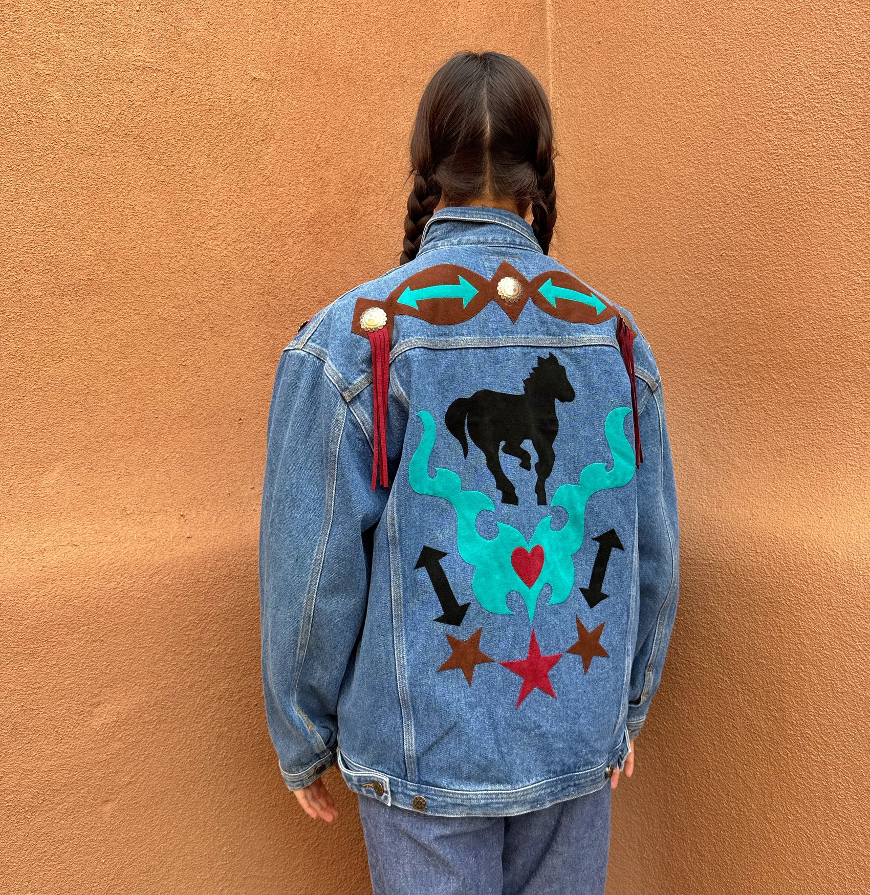 Vintage 80s Applique Denim Jacket