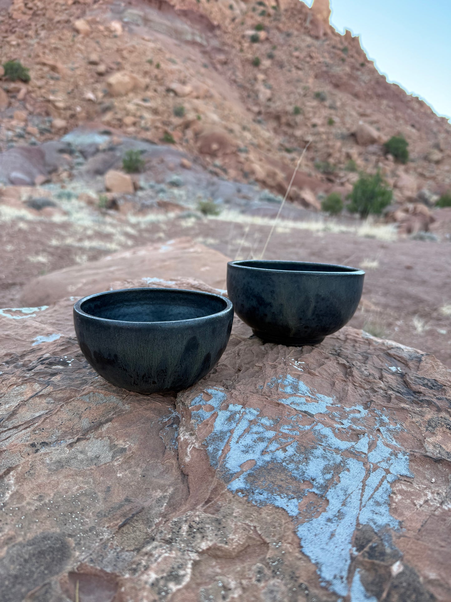 Vintage Ceramic Matte Black Bowls (Sold Seperately)