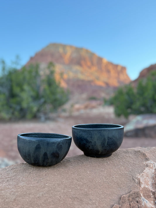 Vintage Ceramic Matte Black Bowls (Sold Seperately)