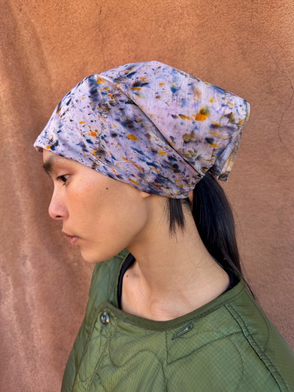 Limited Edition Hand Dyed Organic Cotton Bandana- Moonlight