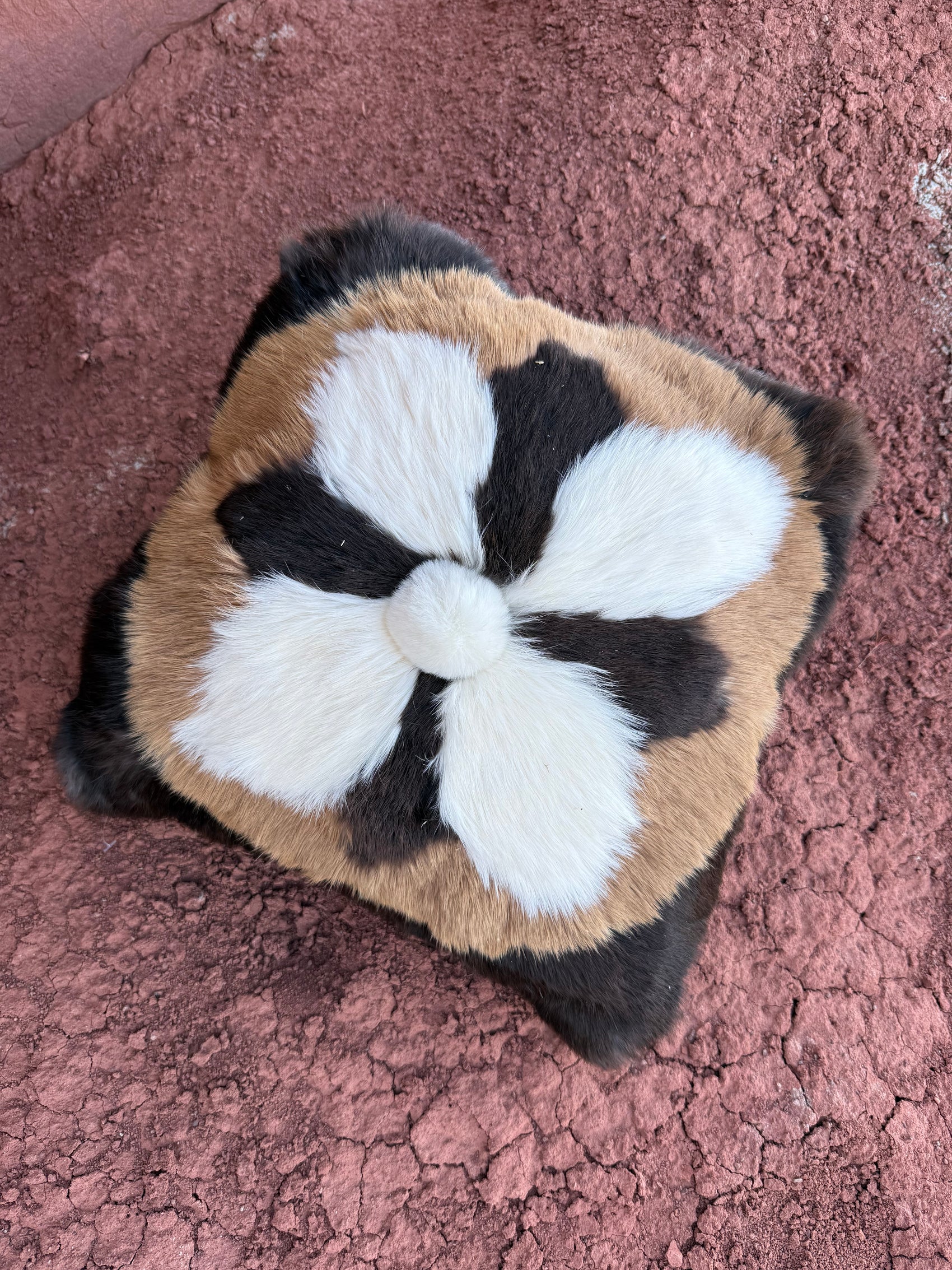 Vintage Fur Flower Pillow