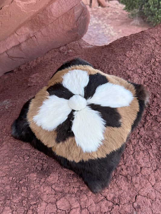 Vintage Fur Flower Pillow