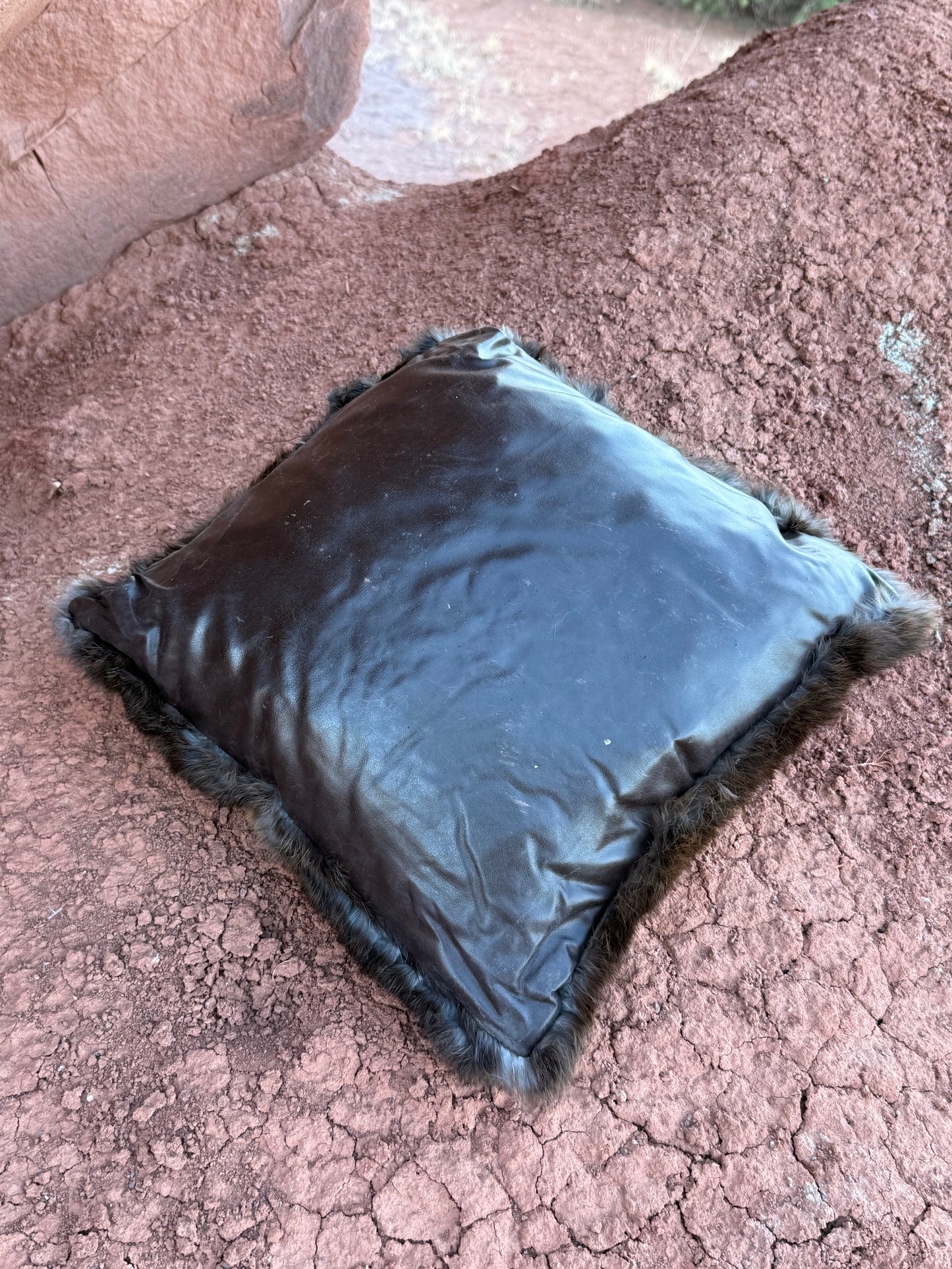 Vintage Fur Flower Pillow