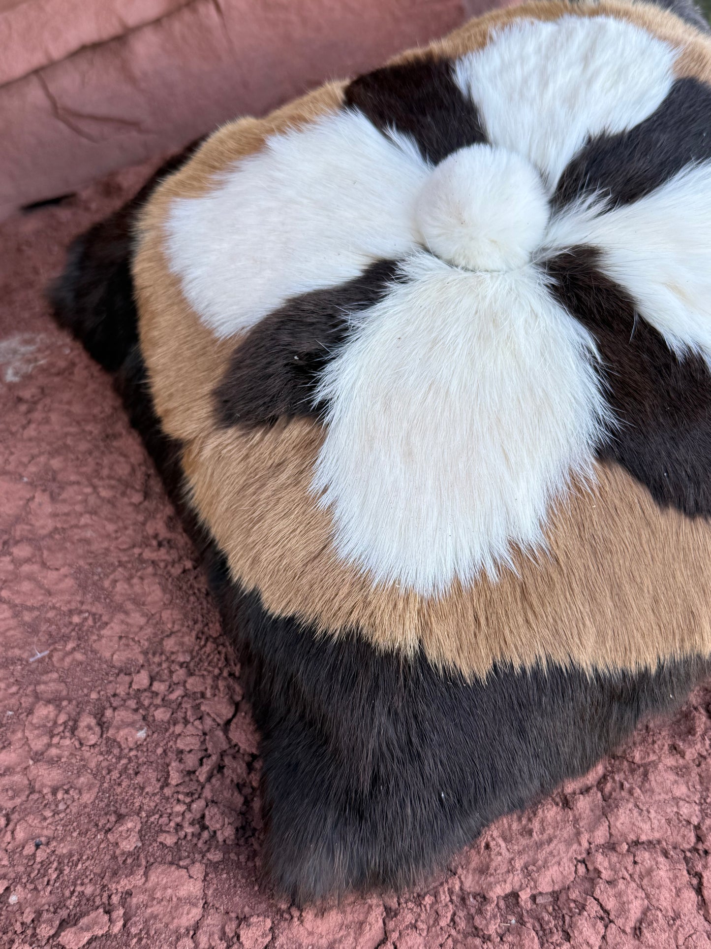 Vintage Fur Flower Pillow