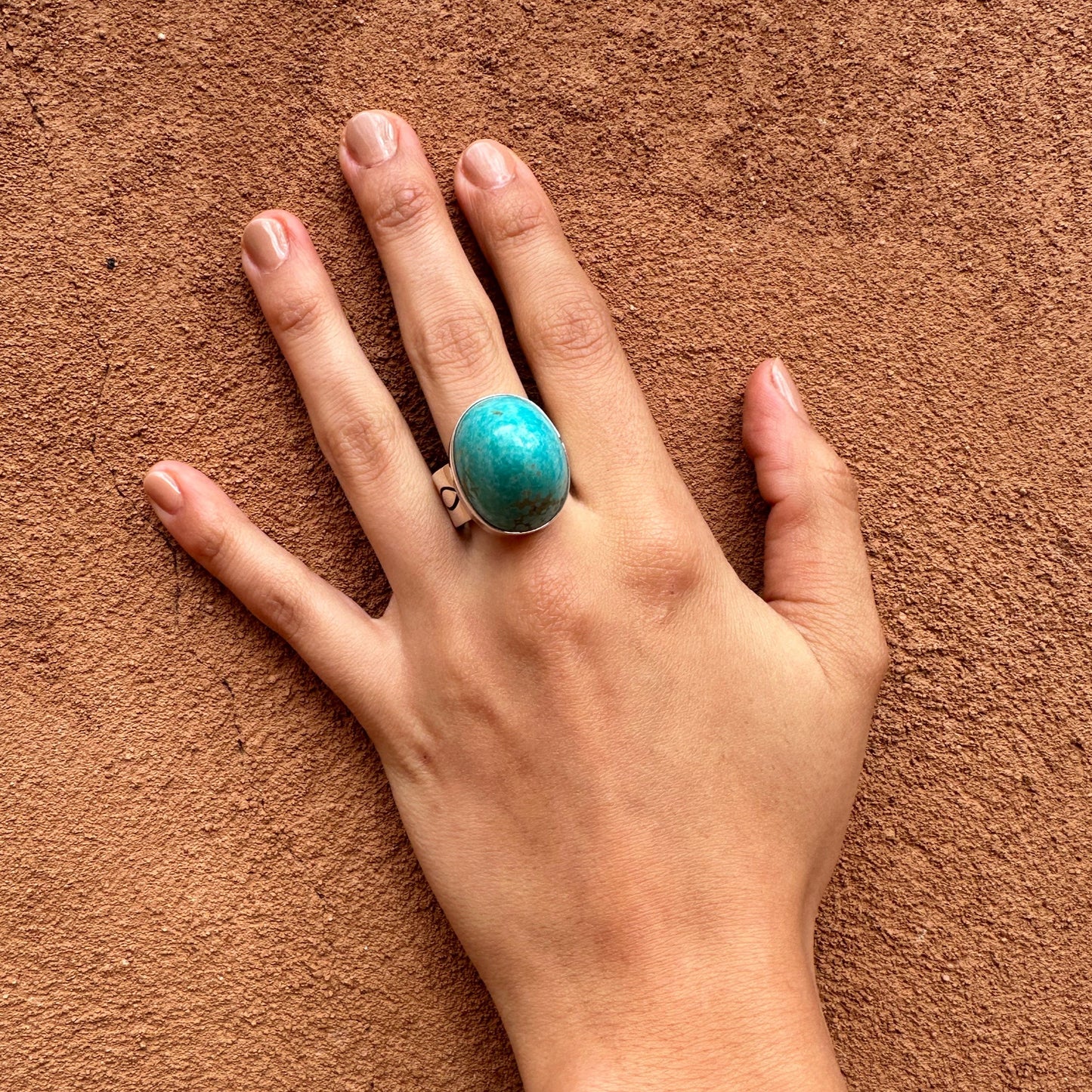 Navajo Made Turquoise Large Nugget Rings