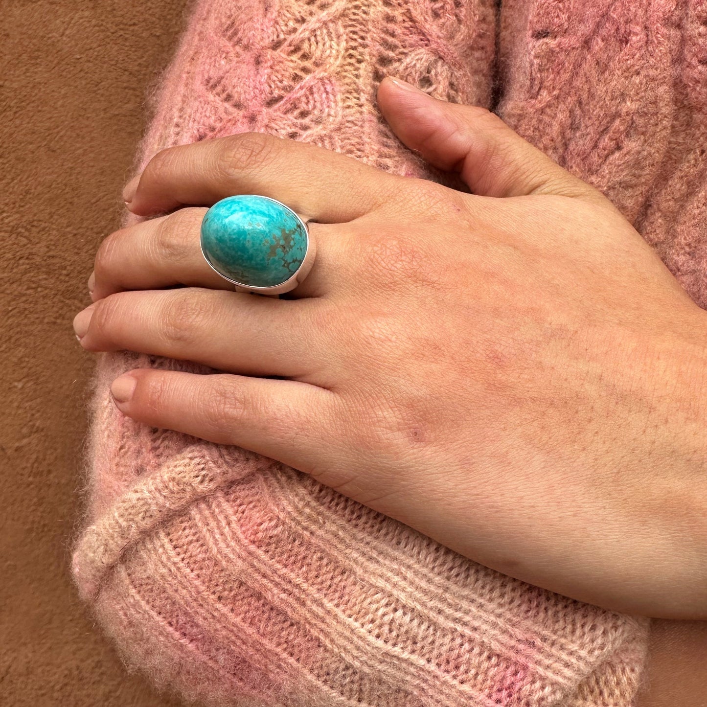 Navajo Made Turquoise Large Nugget Rings