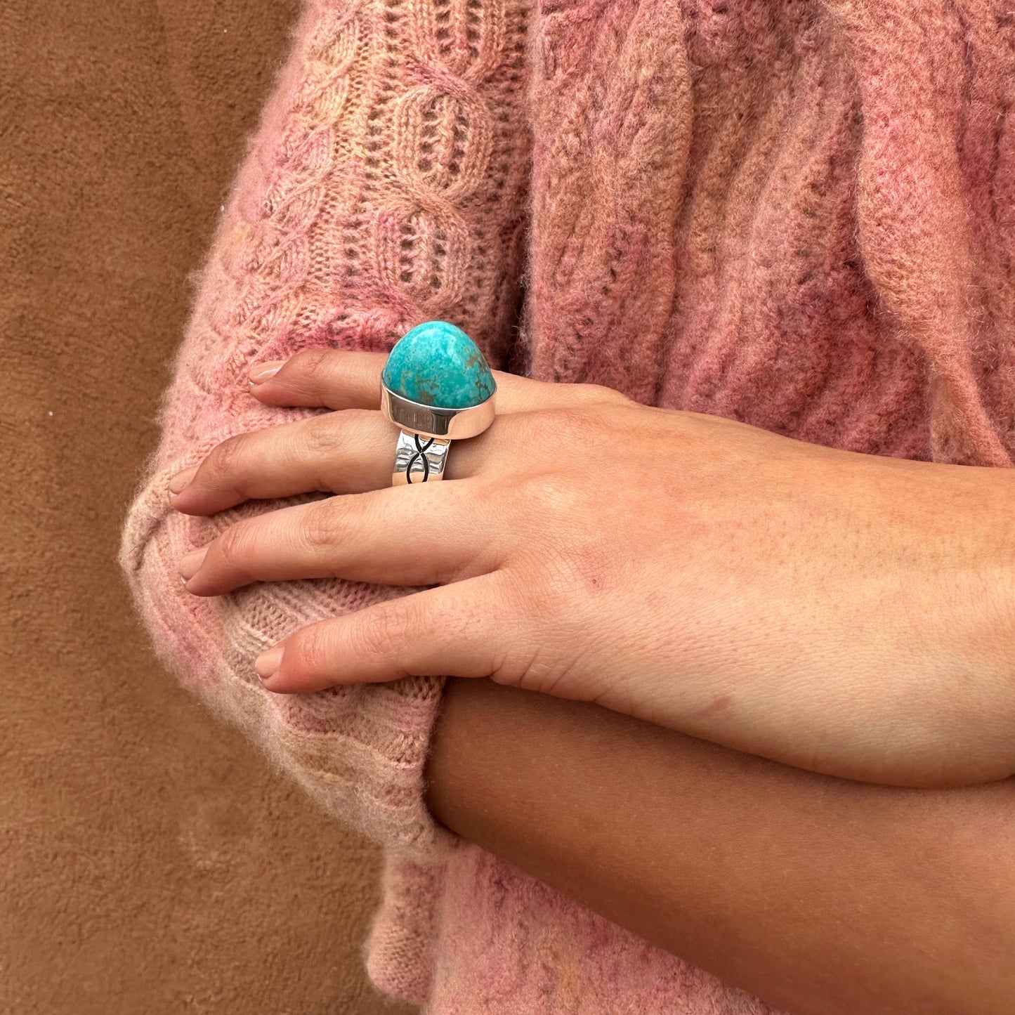 Navajo Made Turquoise Large Nugget Rings
