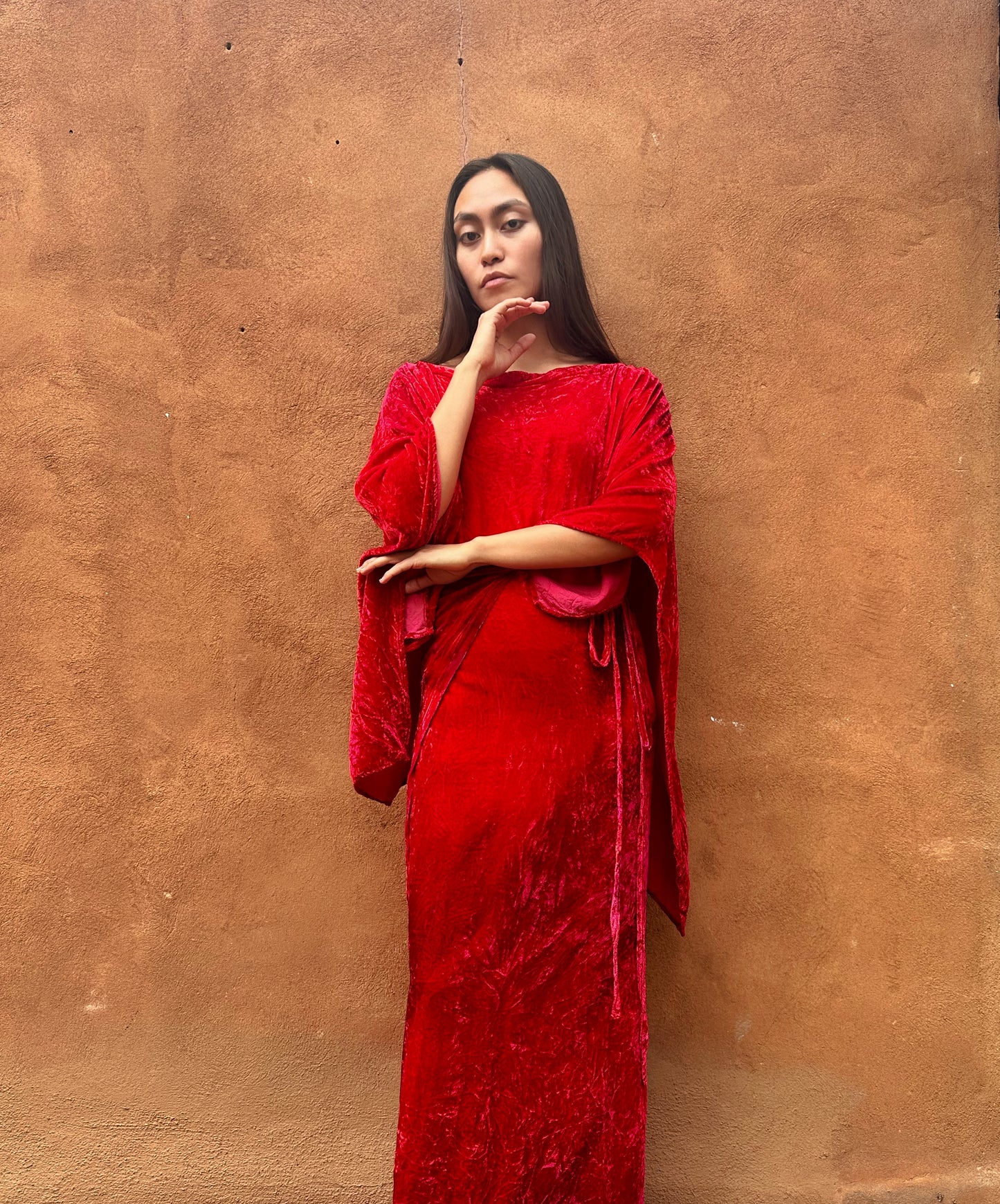 PRE ORDER Limited Edition Hand Dyed Velvet Wrap Dress
