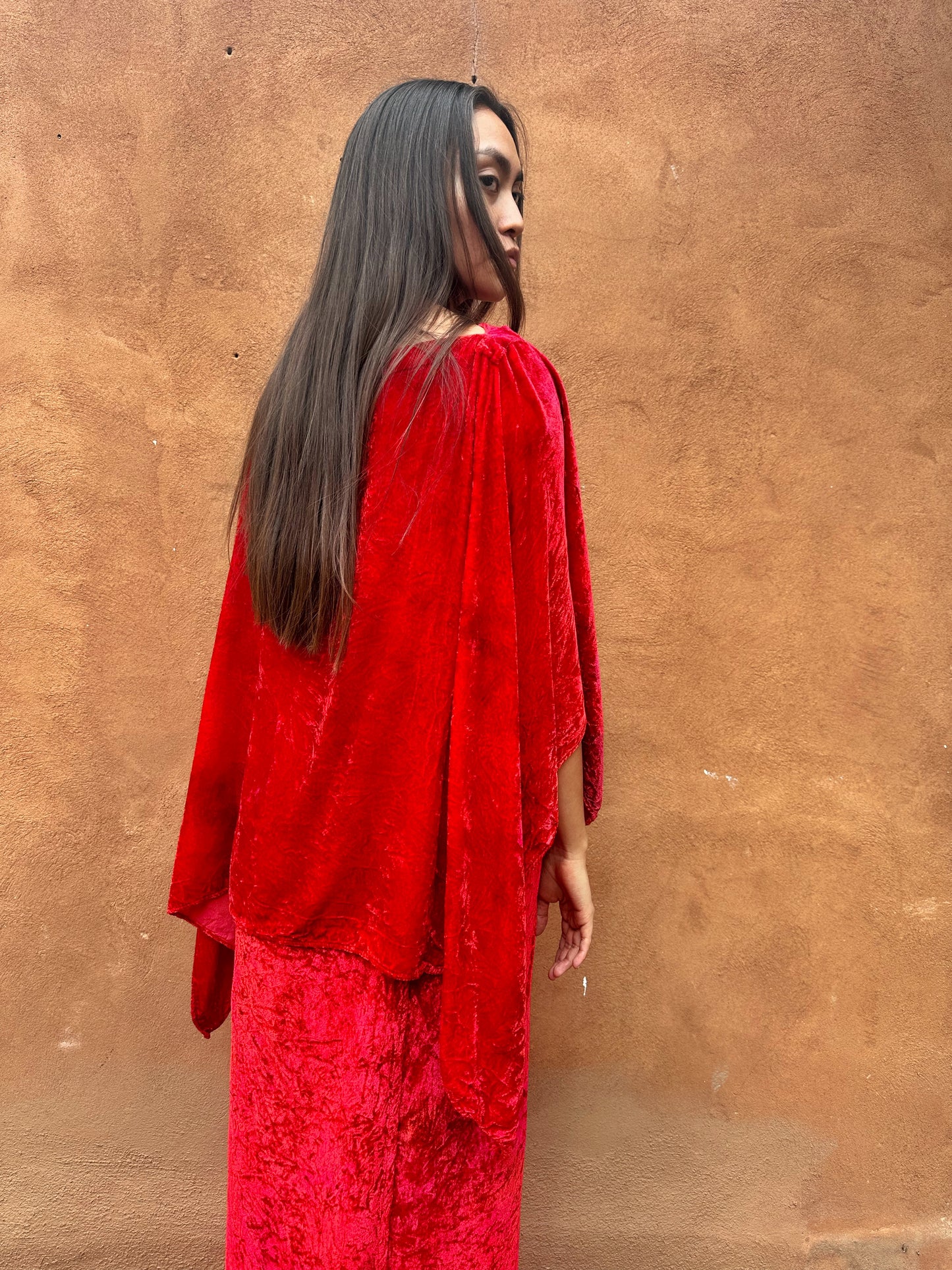 PRE ORDER Limited Edition Hand Dyed Velvet Wrap Dress
