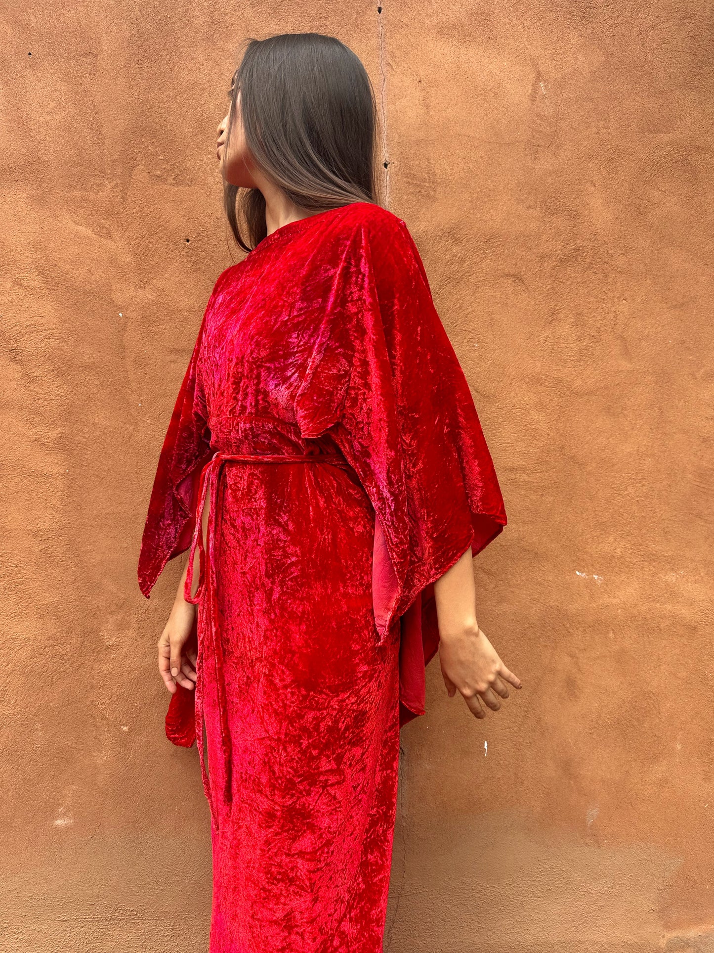 PRE ORDER Limited Edition Hand Dyed Velvet Wrap Dress