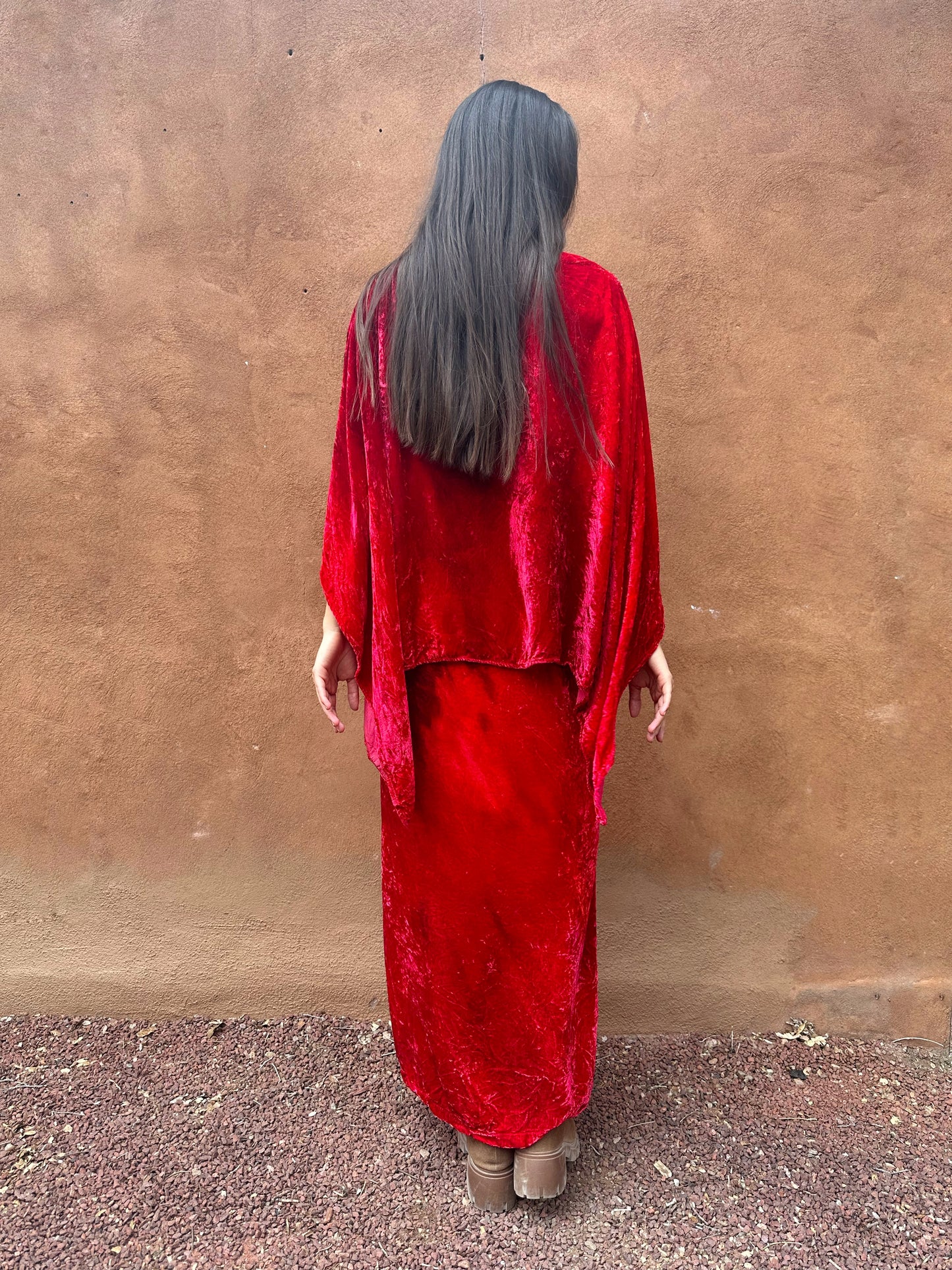 PRE ORDER Limited Edition Hand Dyed Velvet Wrap Dress