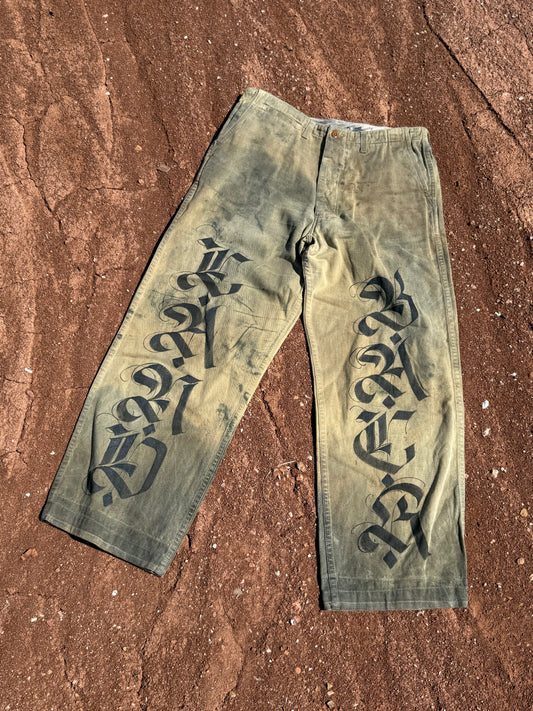 Upcycled Vintage Military Pant 34 x 30 Land Back