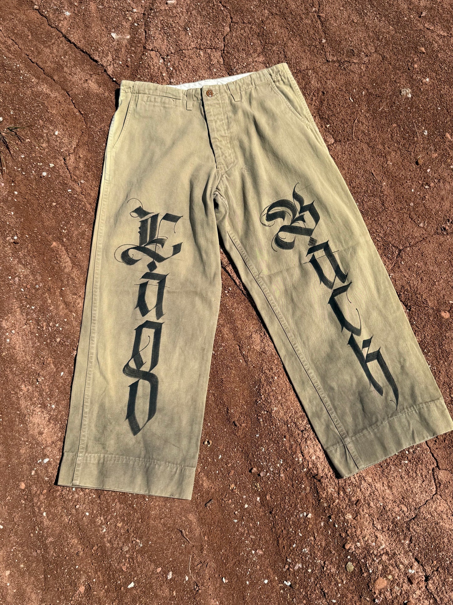 Upcycled Vintage Military Pants 34 x 28 Land Back