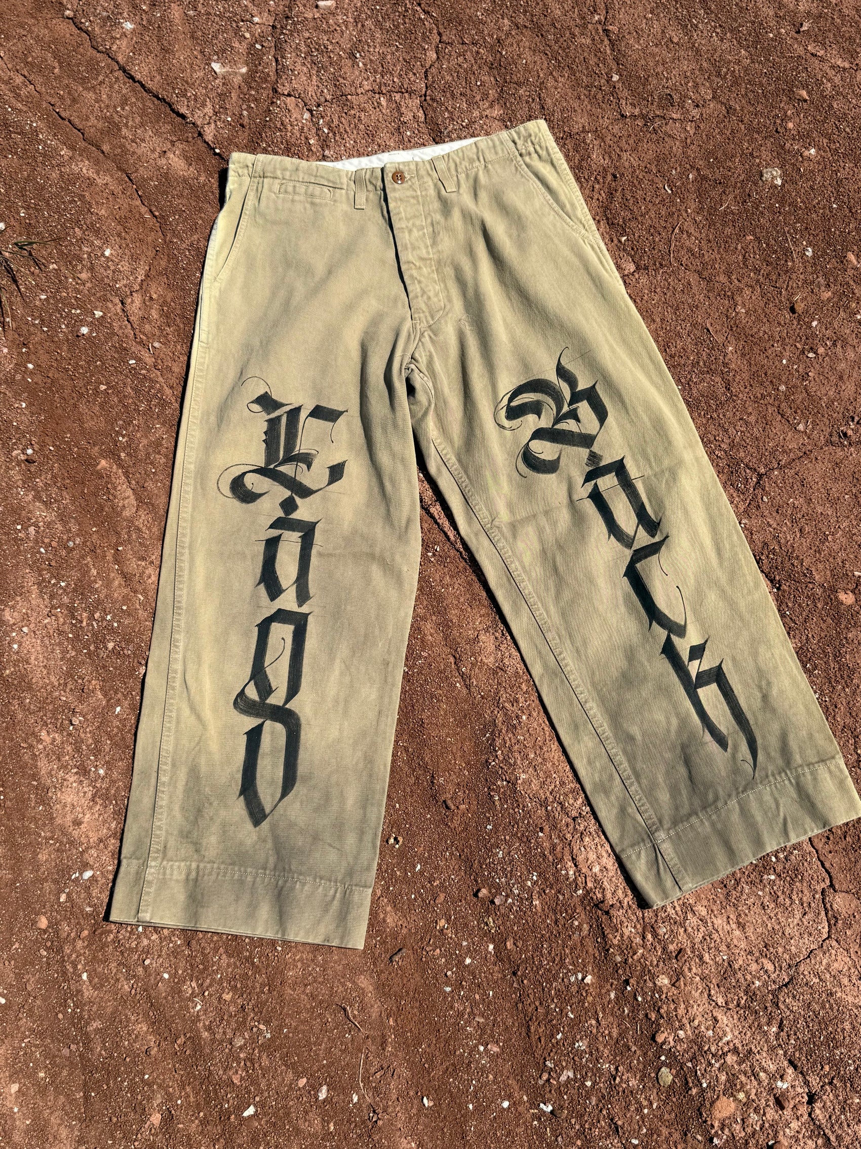 Upcycled Vintage Military Pants 34 x 28 Land Back