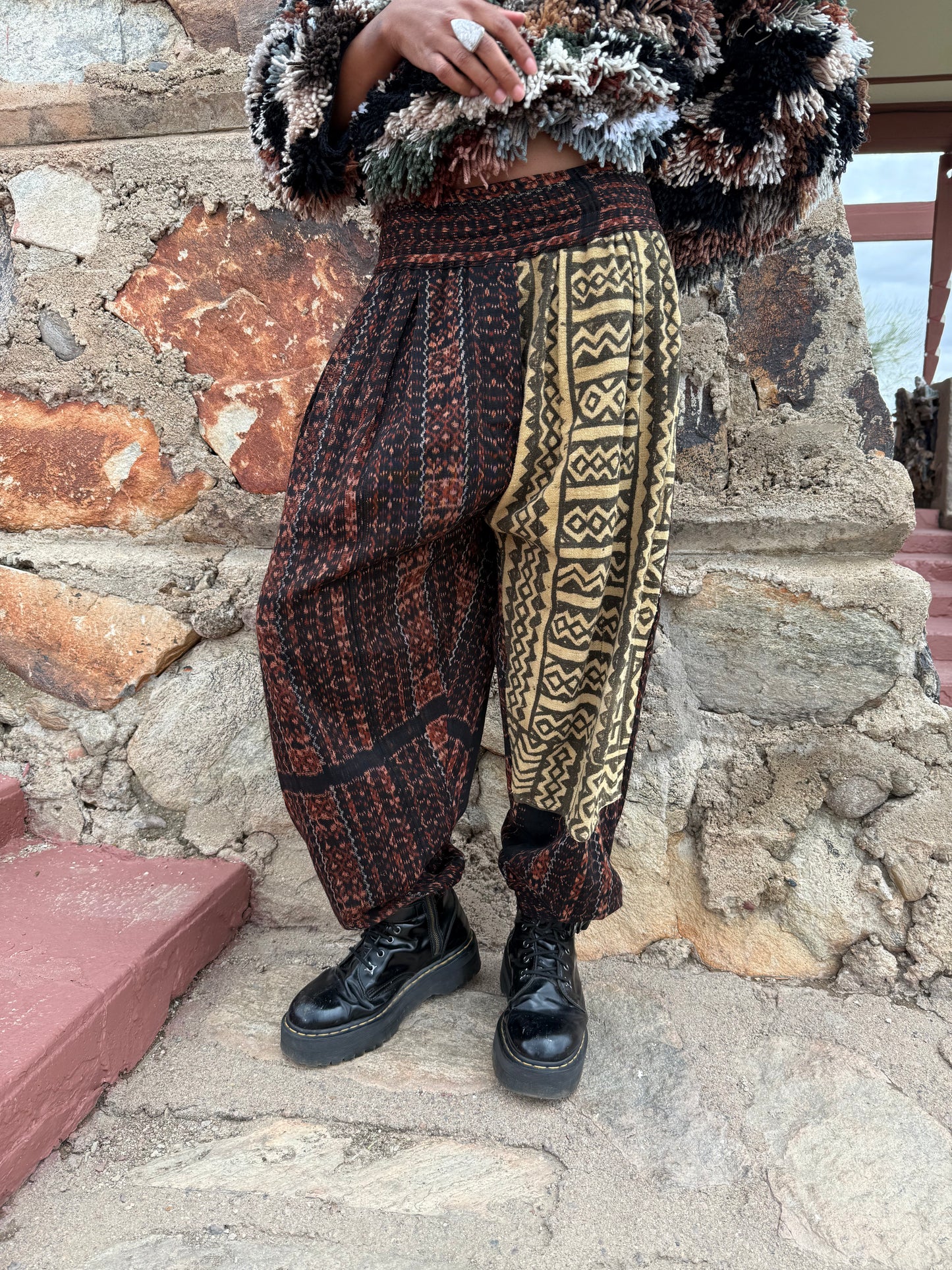 Vintage 80s Ikat Harem Pants