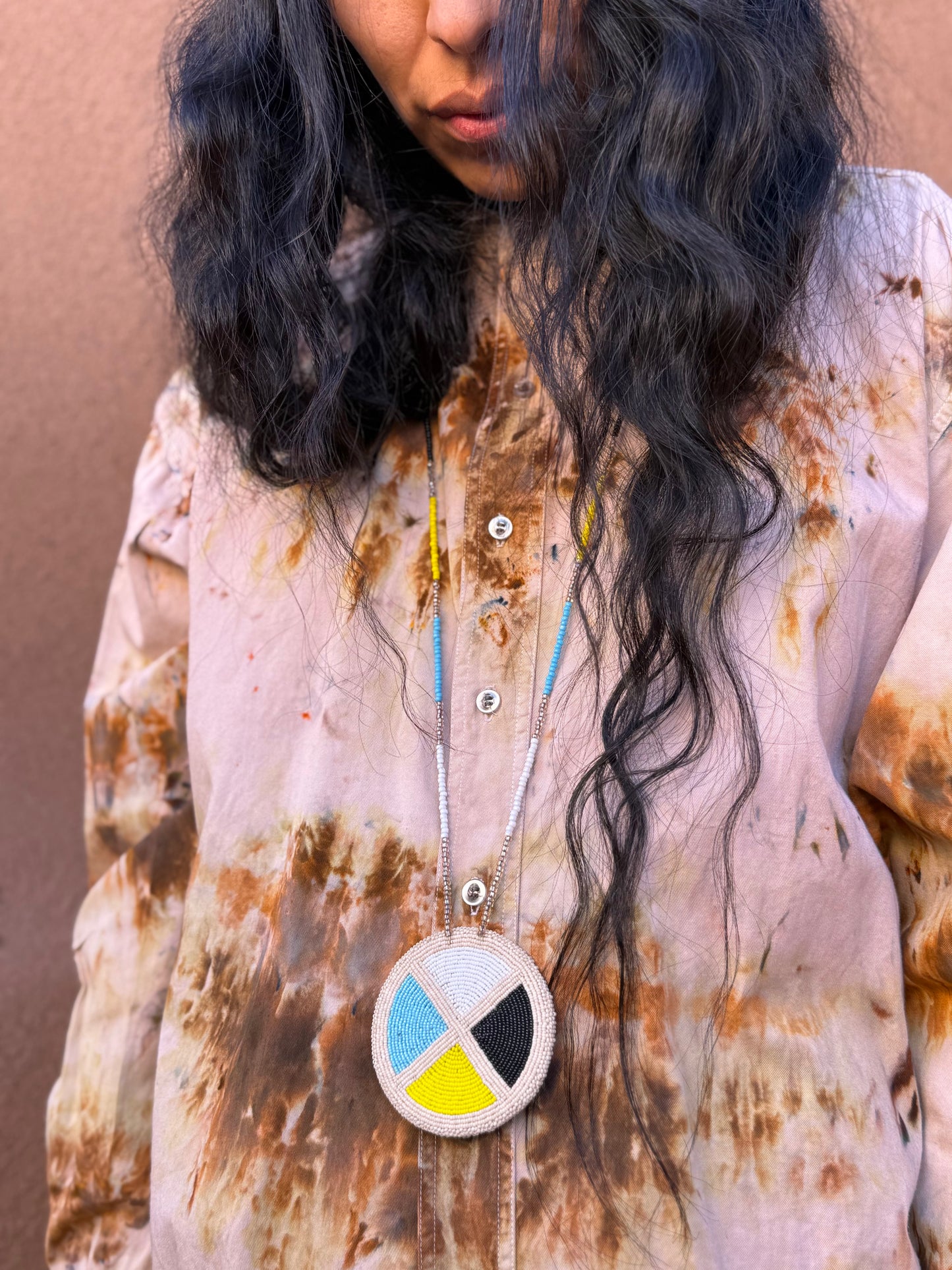 Navajo Made Beaded Medallion Necklace