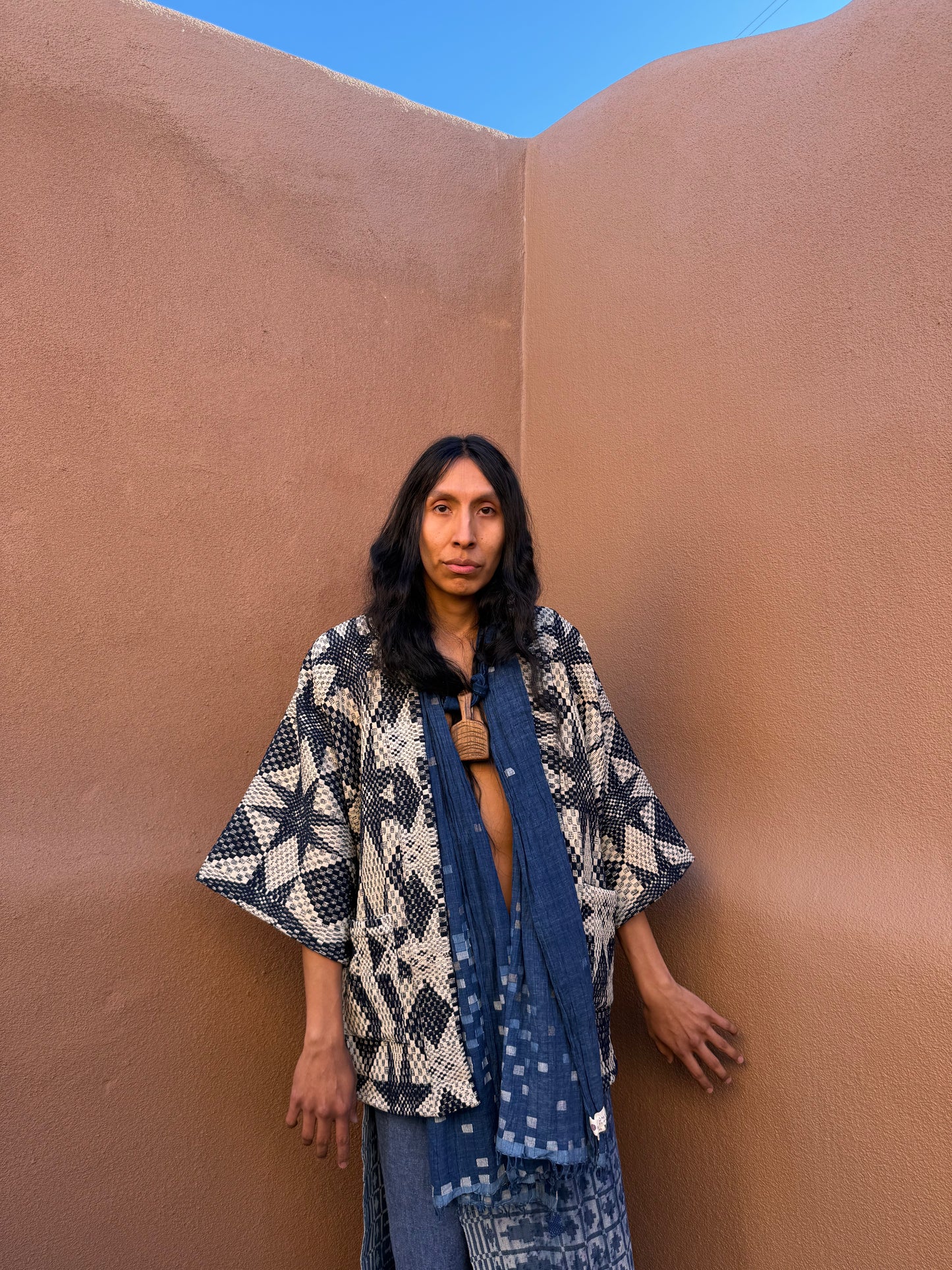 Upcycled Vintage Overshot Coverlet Jacket