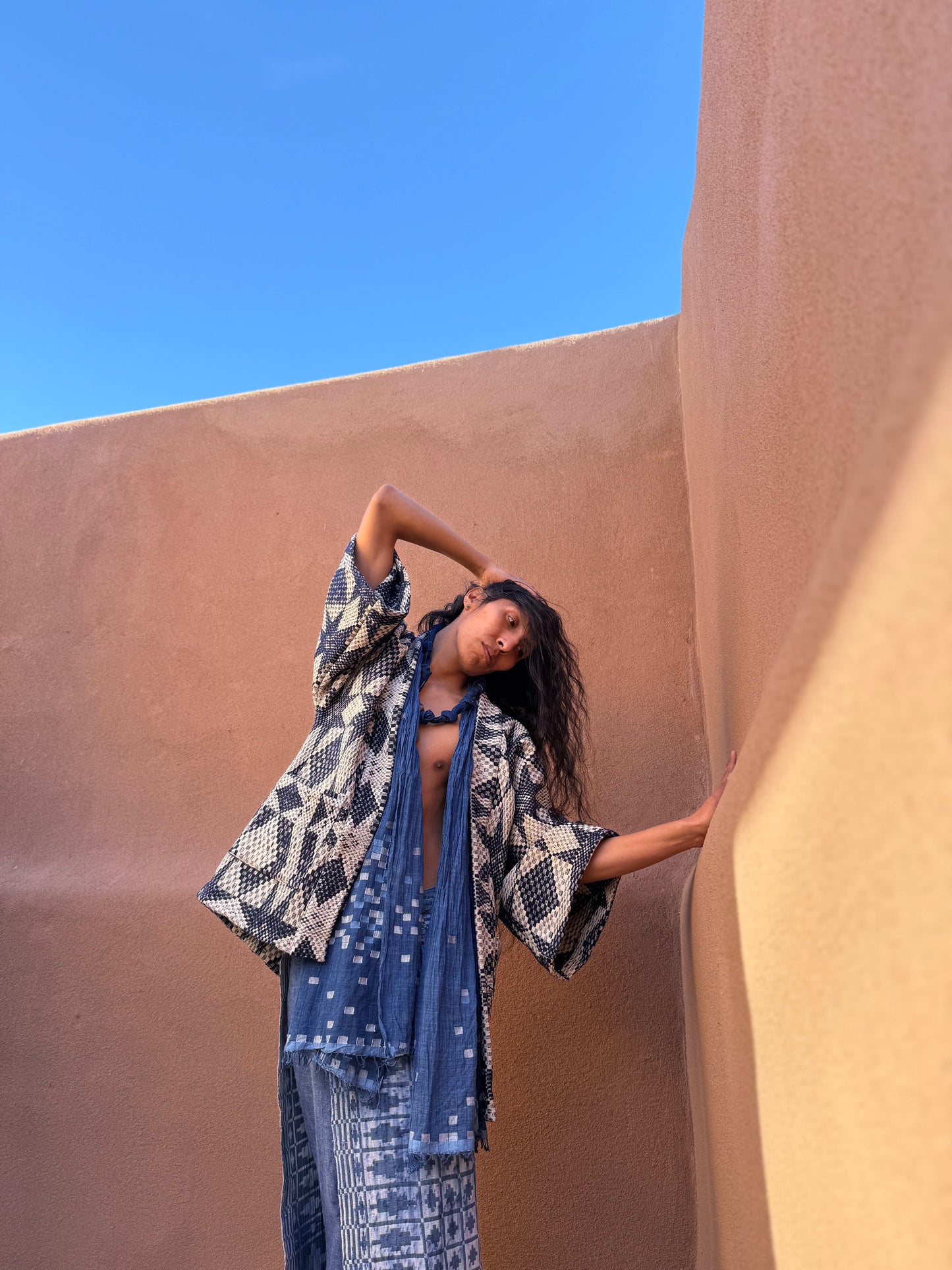 Upcycled Vintage Overshot Coverlet Jacket