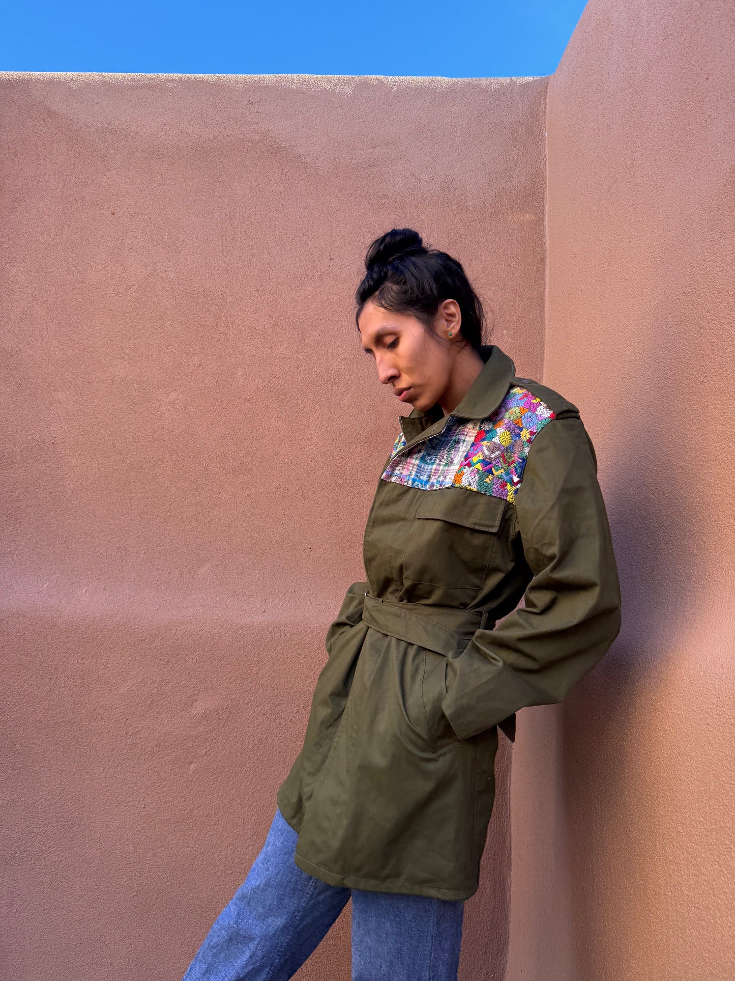 Upcycled Military Field Jacket — Midcentury Huipil Edition I