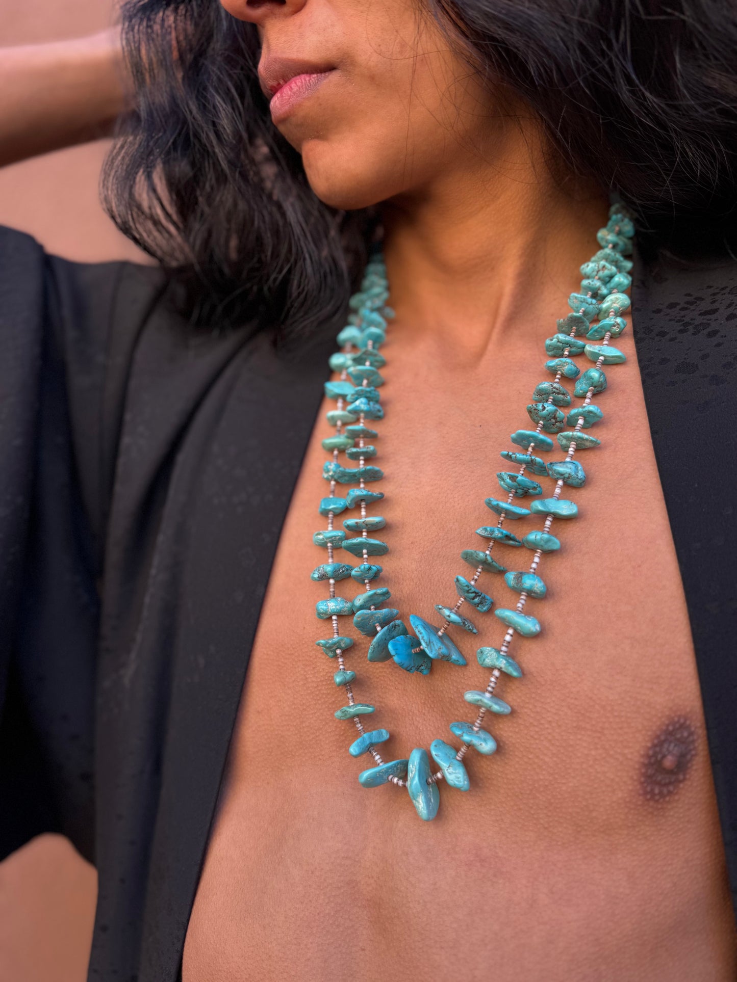 🤎 Vintage Turquoise & Heishi Necklace