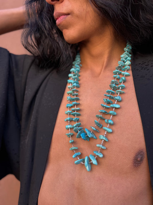 🤎 Vintage Turquoise & Heishi Necklace