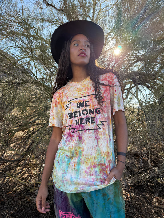Limited Edition Hand Dyed WE BELONG HERE Tee - L
