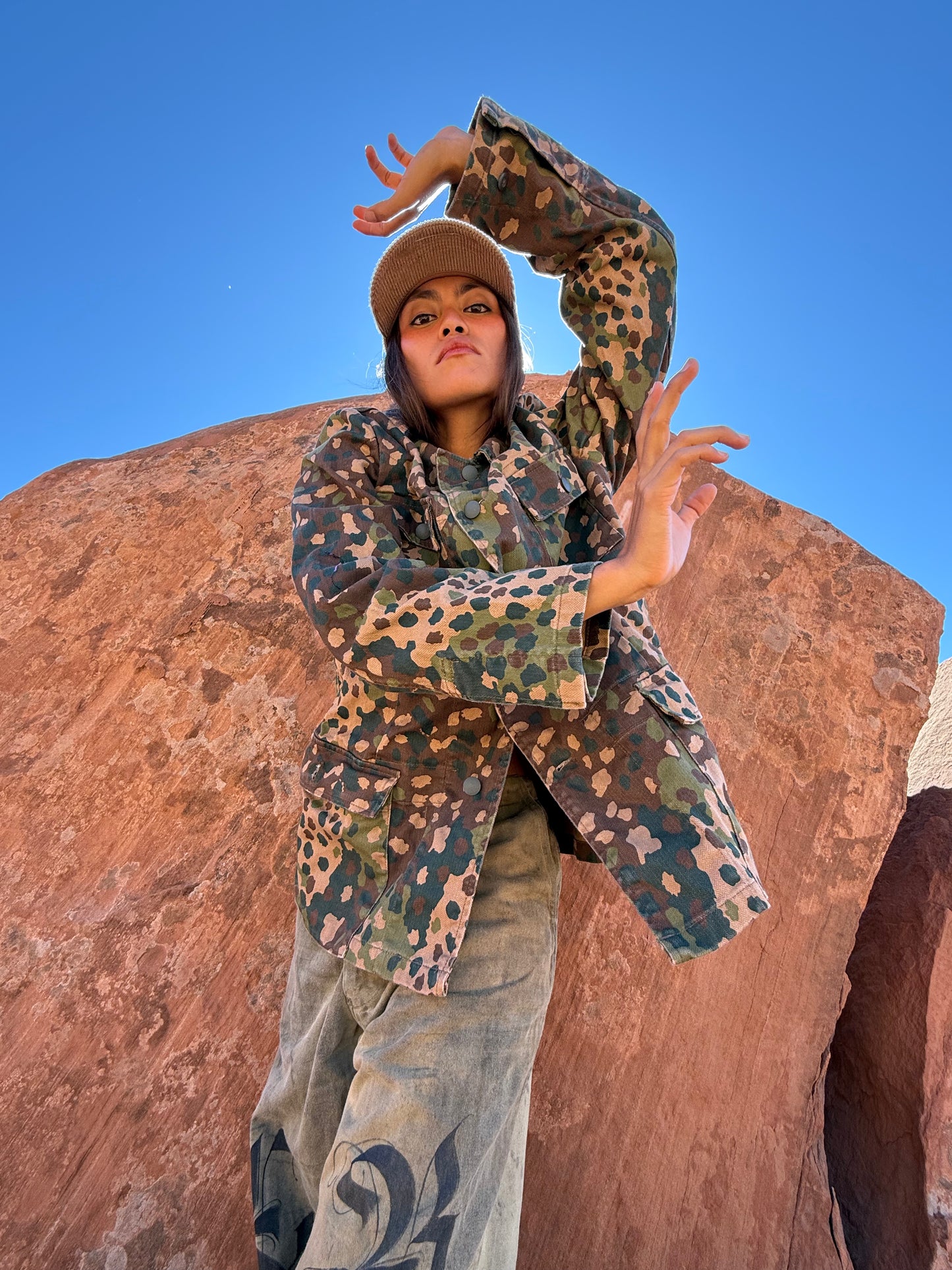Vintage Military 50s Pea Camo Jacket