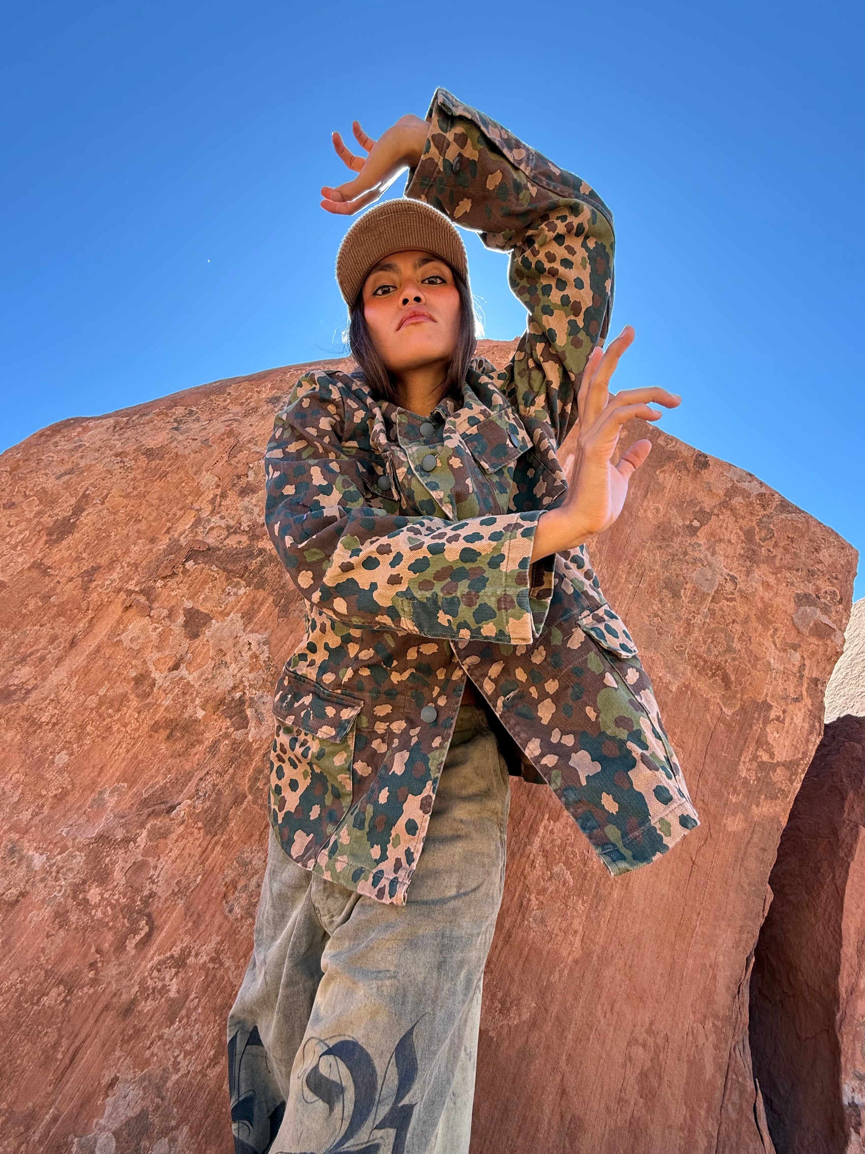 Vintage Military 50s Pea Camo Jacket
