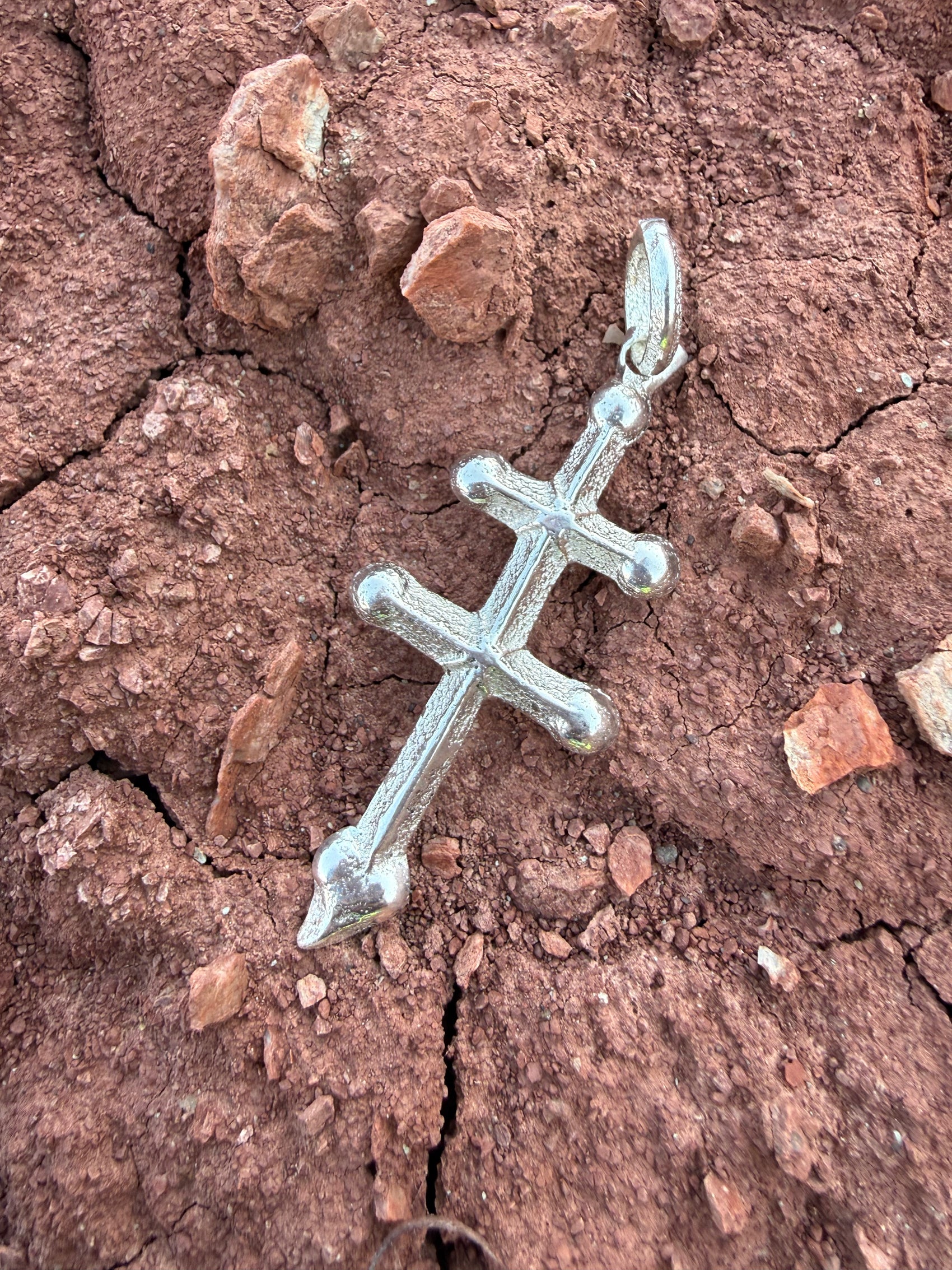 ++ Navajo Made Sterling Silver Pueblo Cross Pendant++ by  Diné artist Gino Antonio