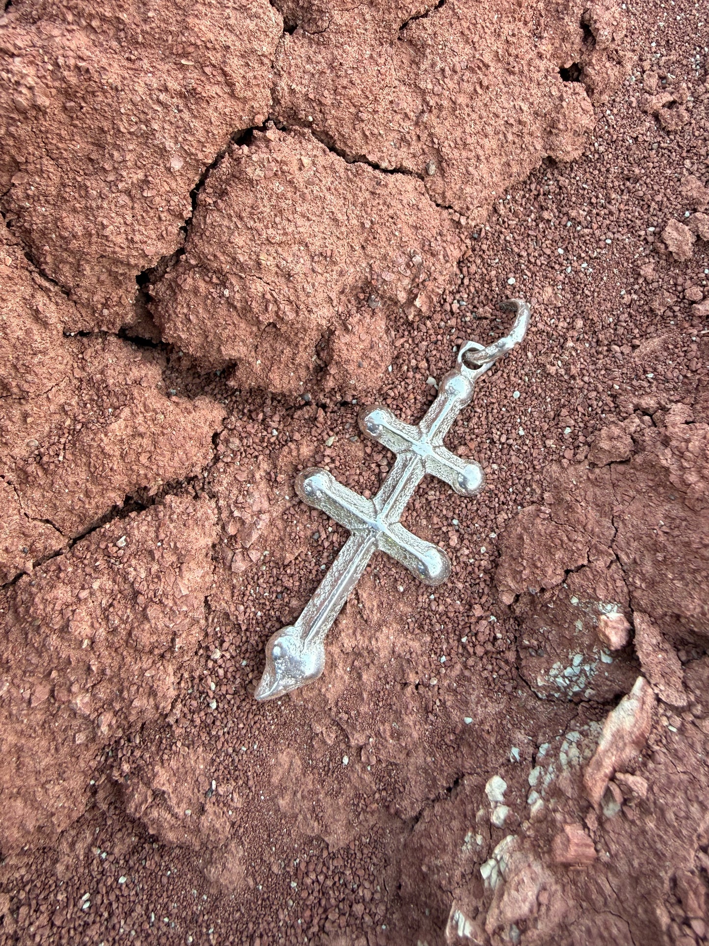 ++ Navajo Made Sterling Silver Pueblo Cross Pendant++ by  Diné artist Gino Antonio