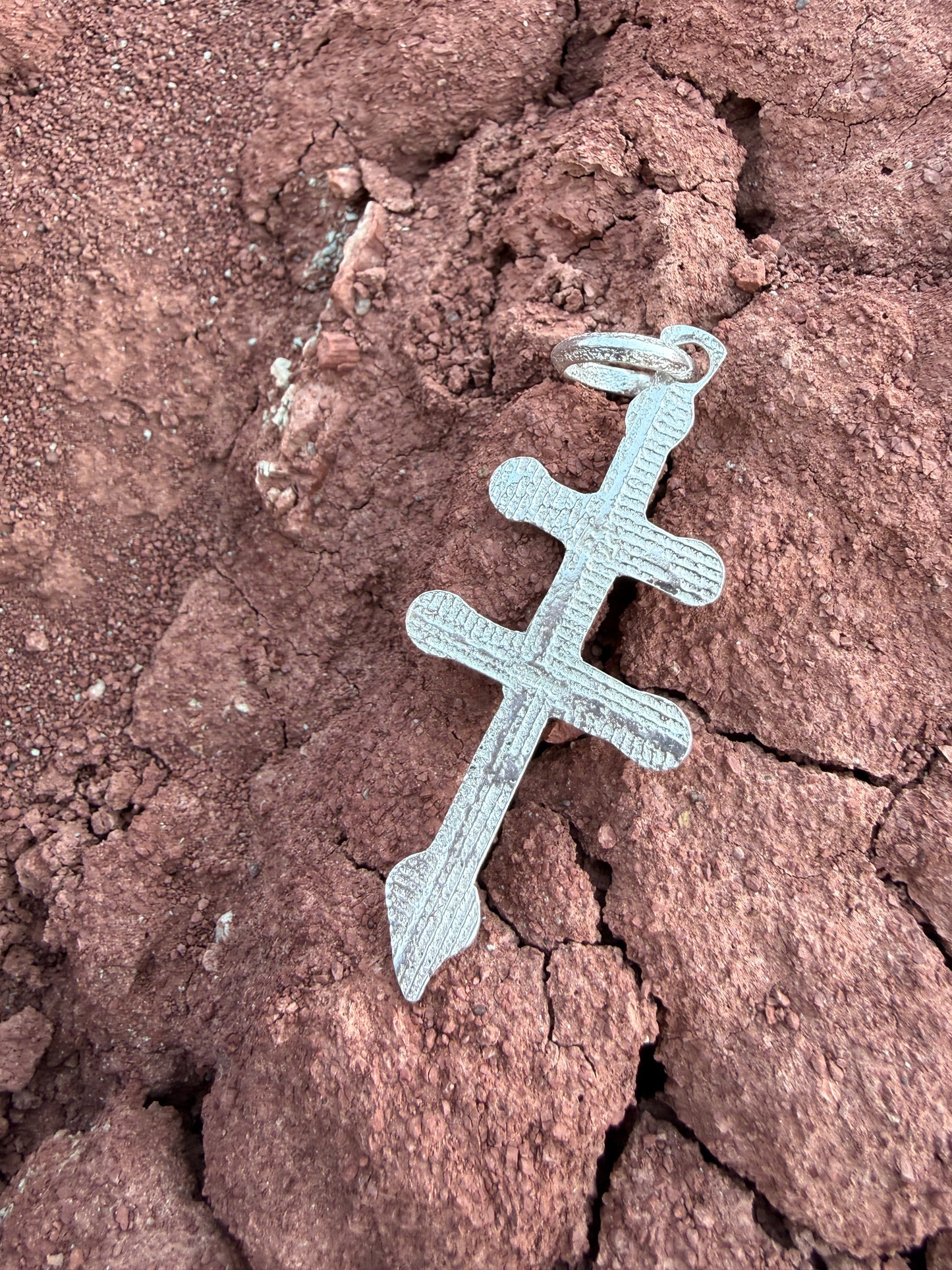 ++ Navajo Made Sterling Silver Pueblo Cross Pendant++ by  Diné artist Gino Antonio