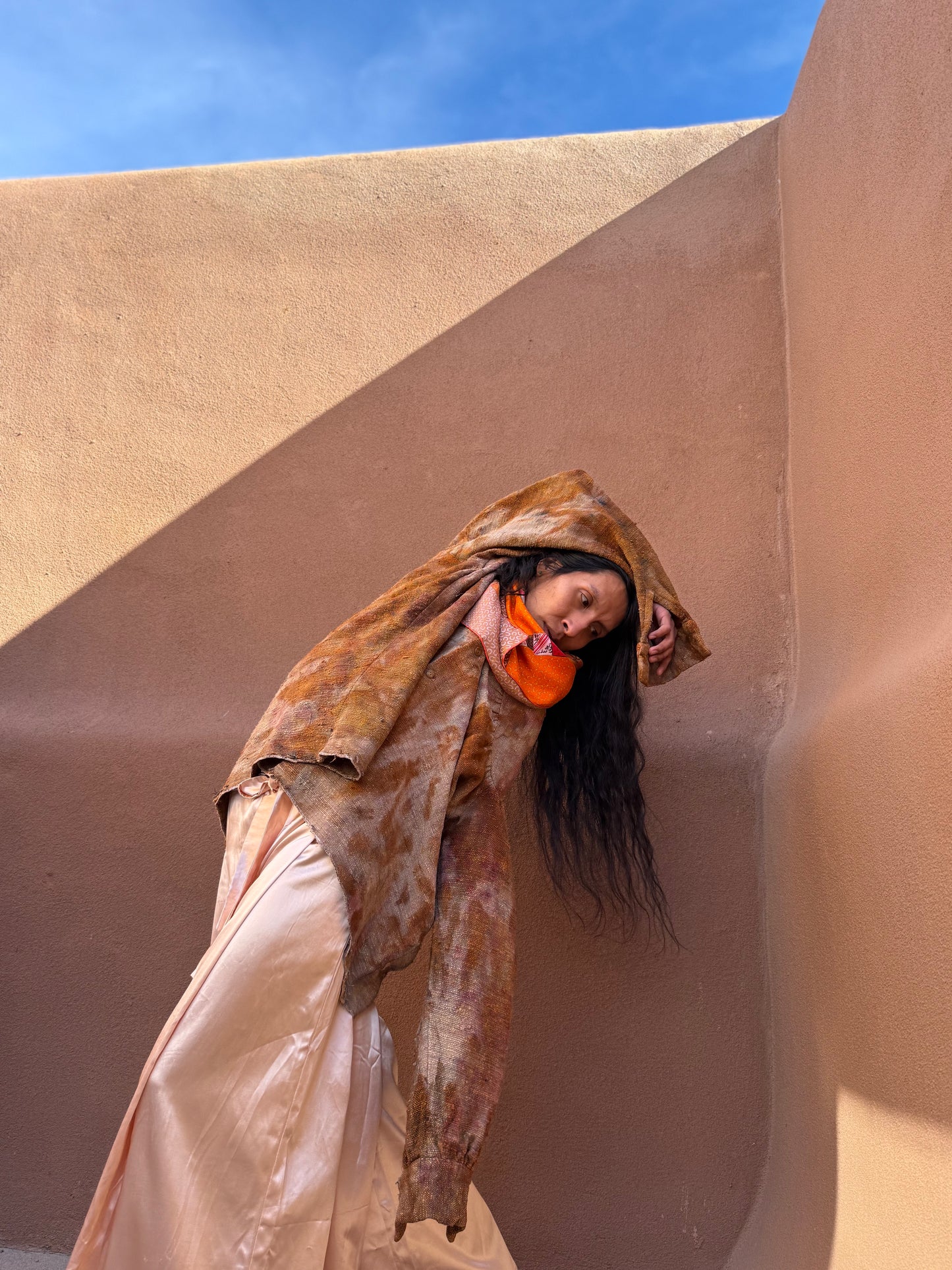 Upcycled Vintage Raw Silk  Shirt