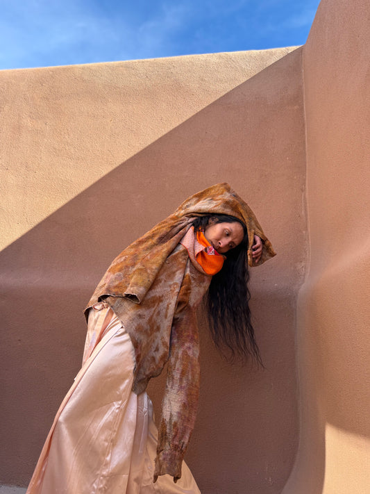 Upcycled Vintage Raw Silk  Shirt