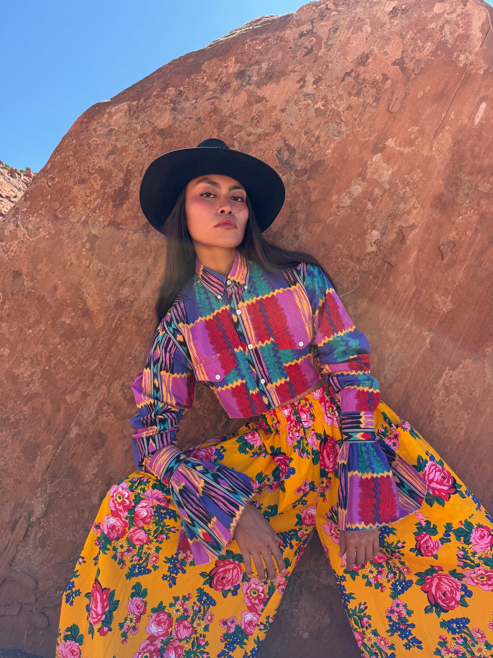 Upcycled Vintage Cropped Western Shirt