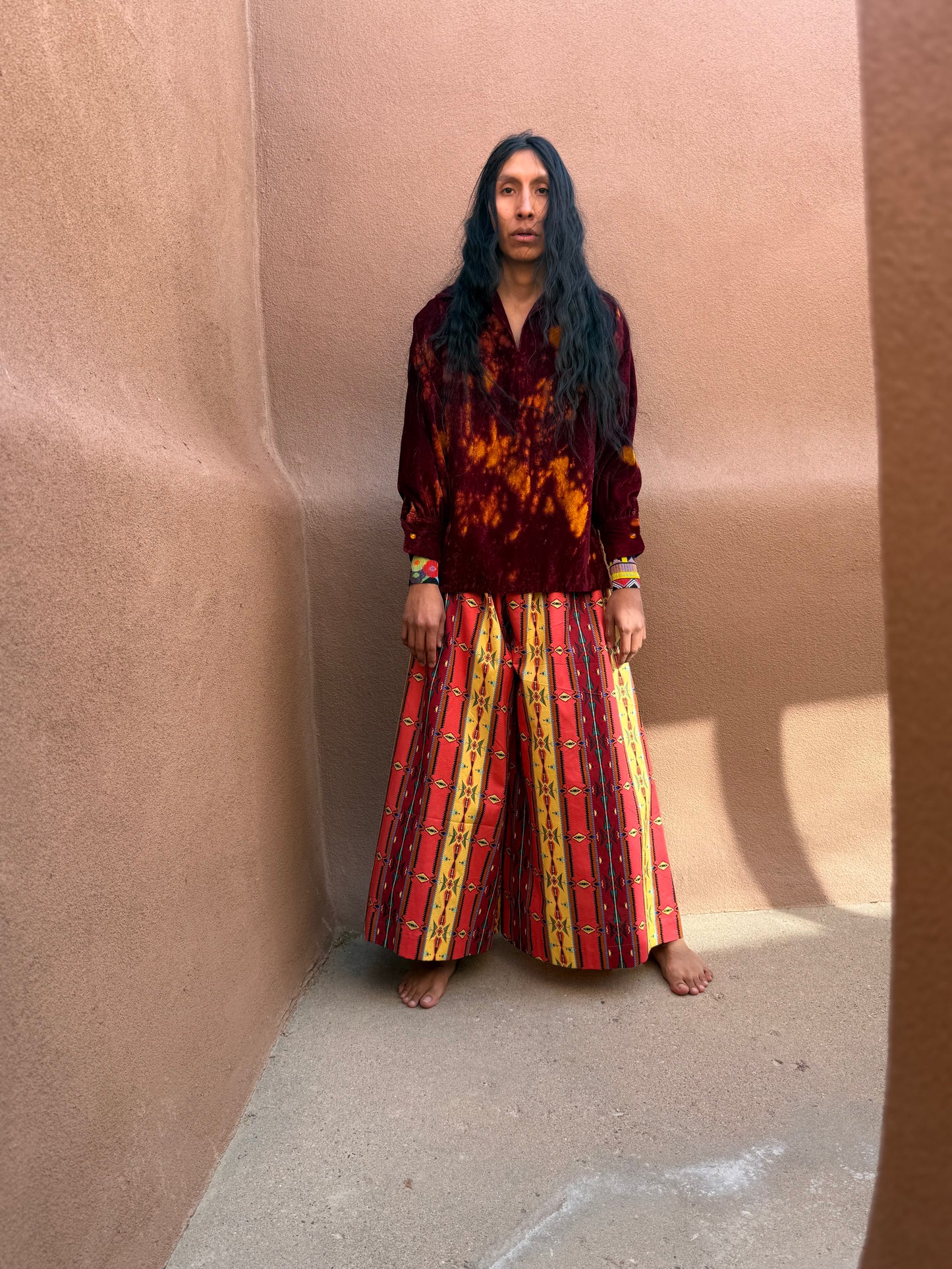 Upcycled Vintage 70s Velvet Top - Land Back