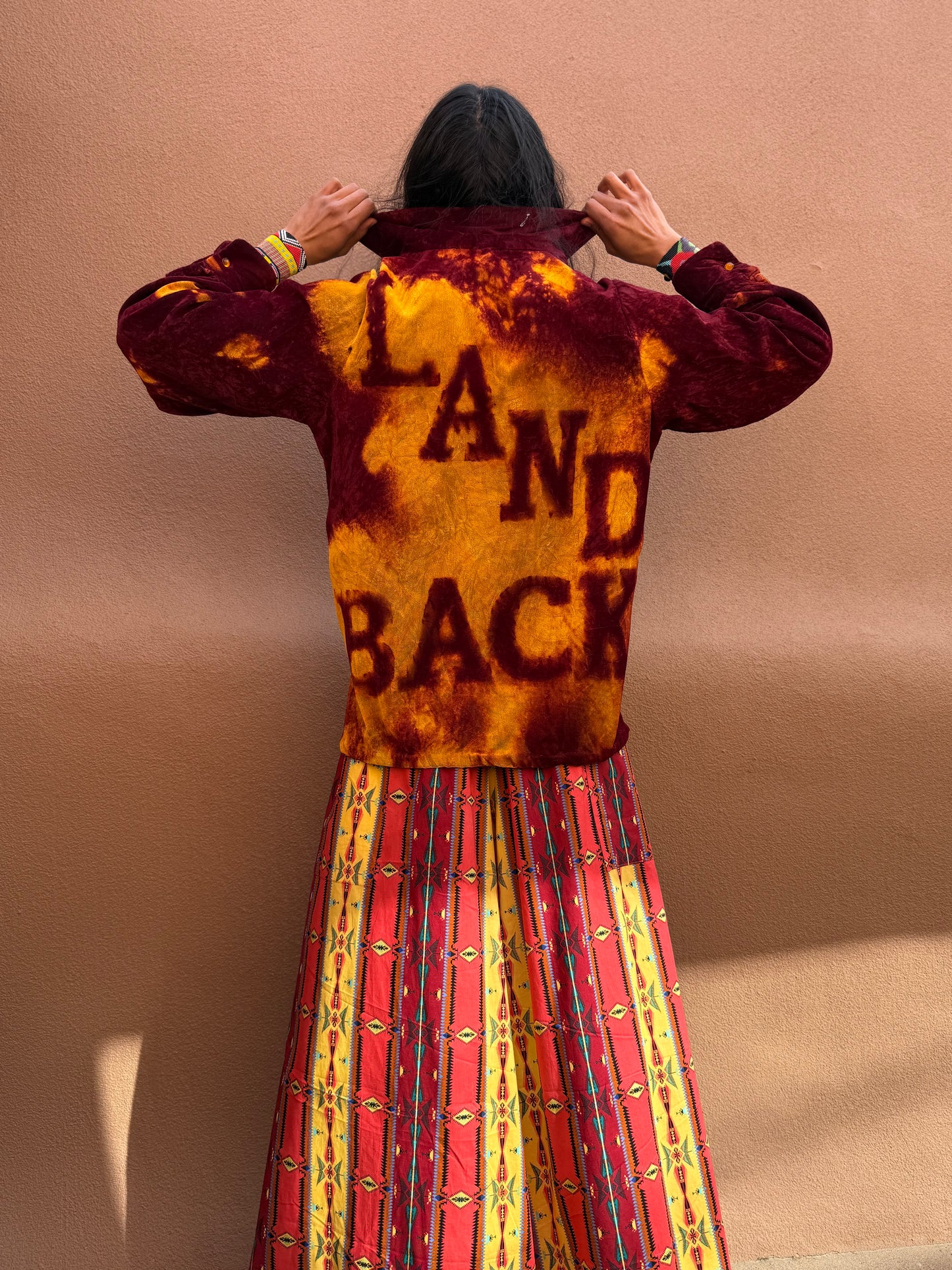 Upcycled Vintage 70s Velvet Top - Land Back