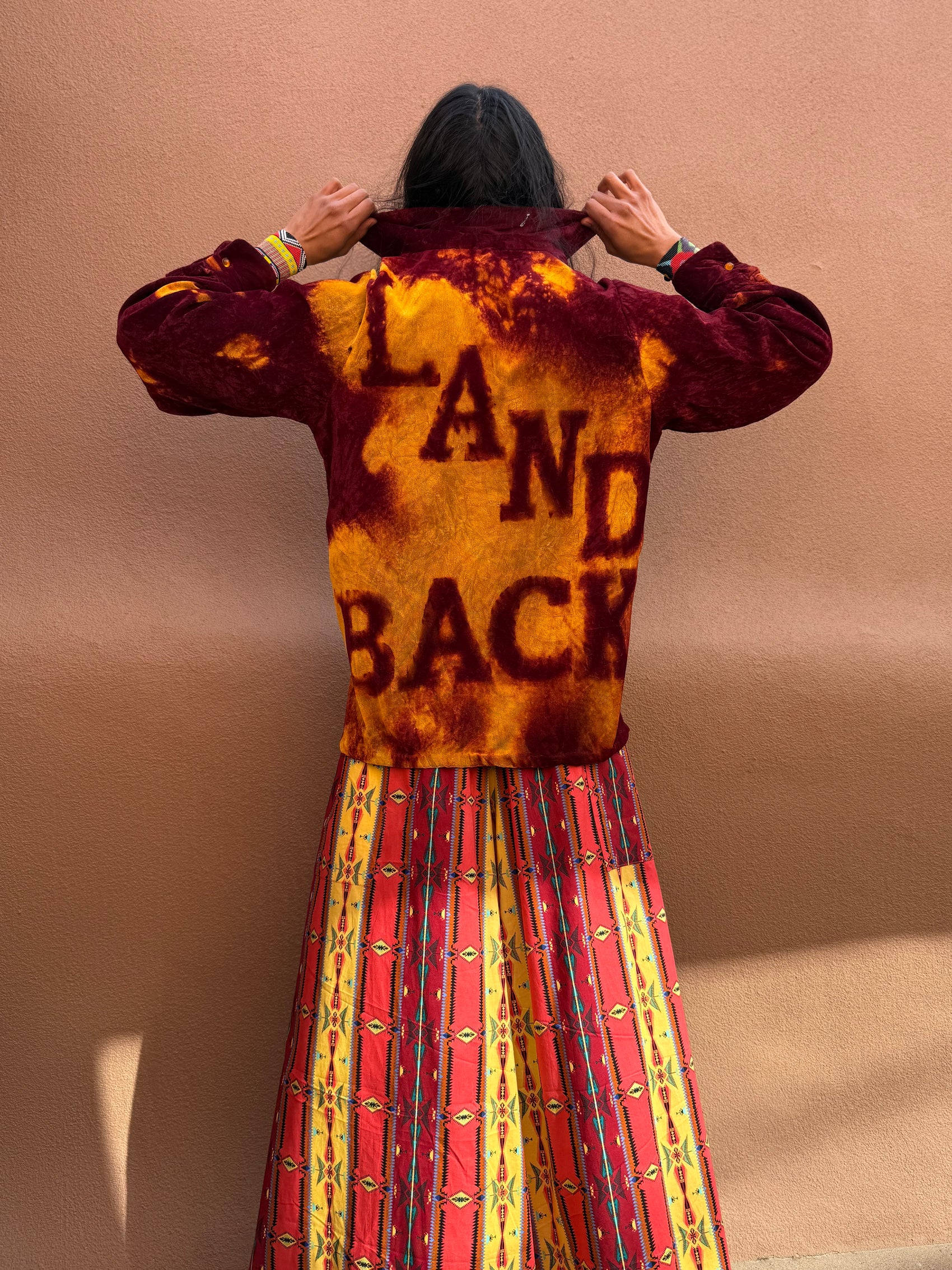 Upcycled Vintage 70s Velvet Top - Land Back