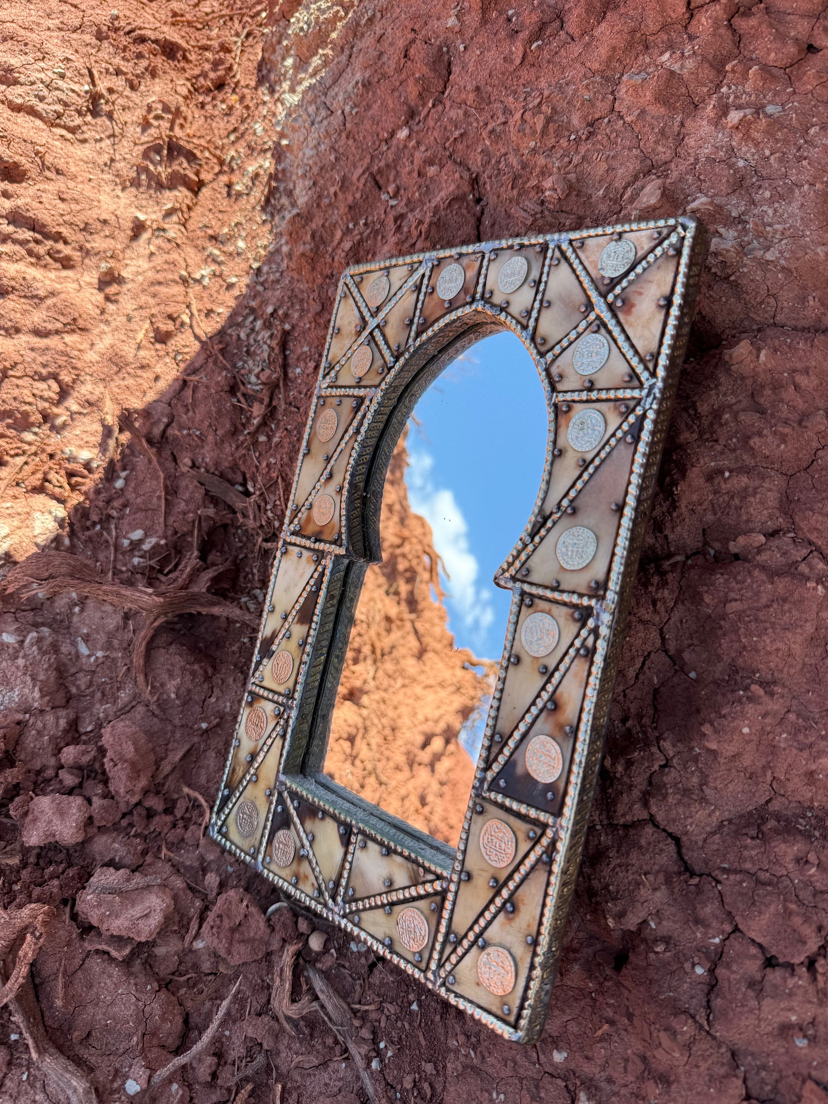 Vintage Bone Inlay Mirror