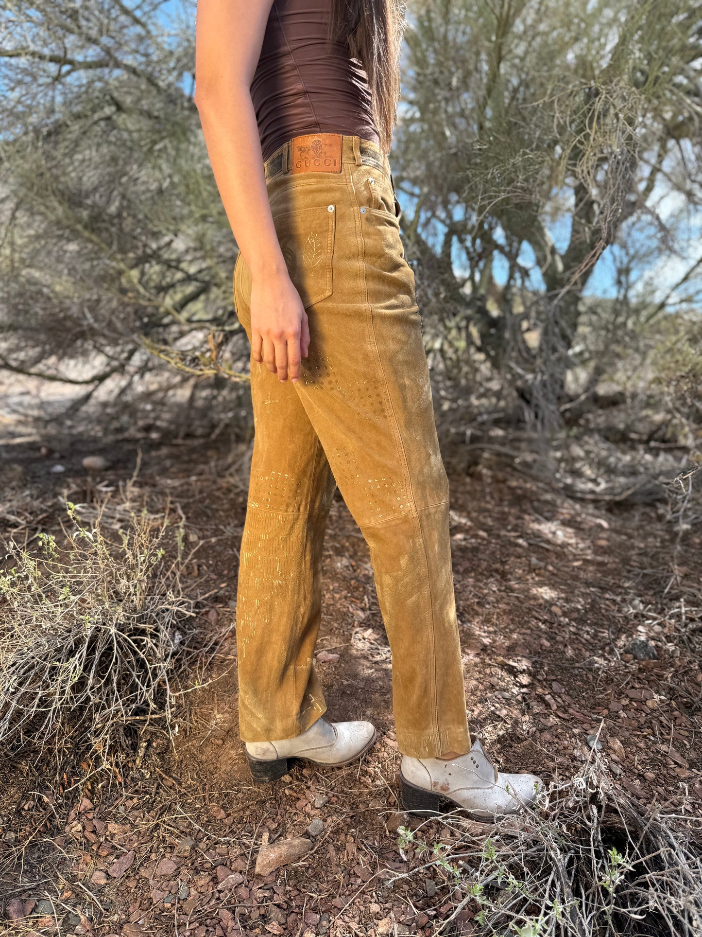 Upcycled Vintage Gucci Suede Pant