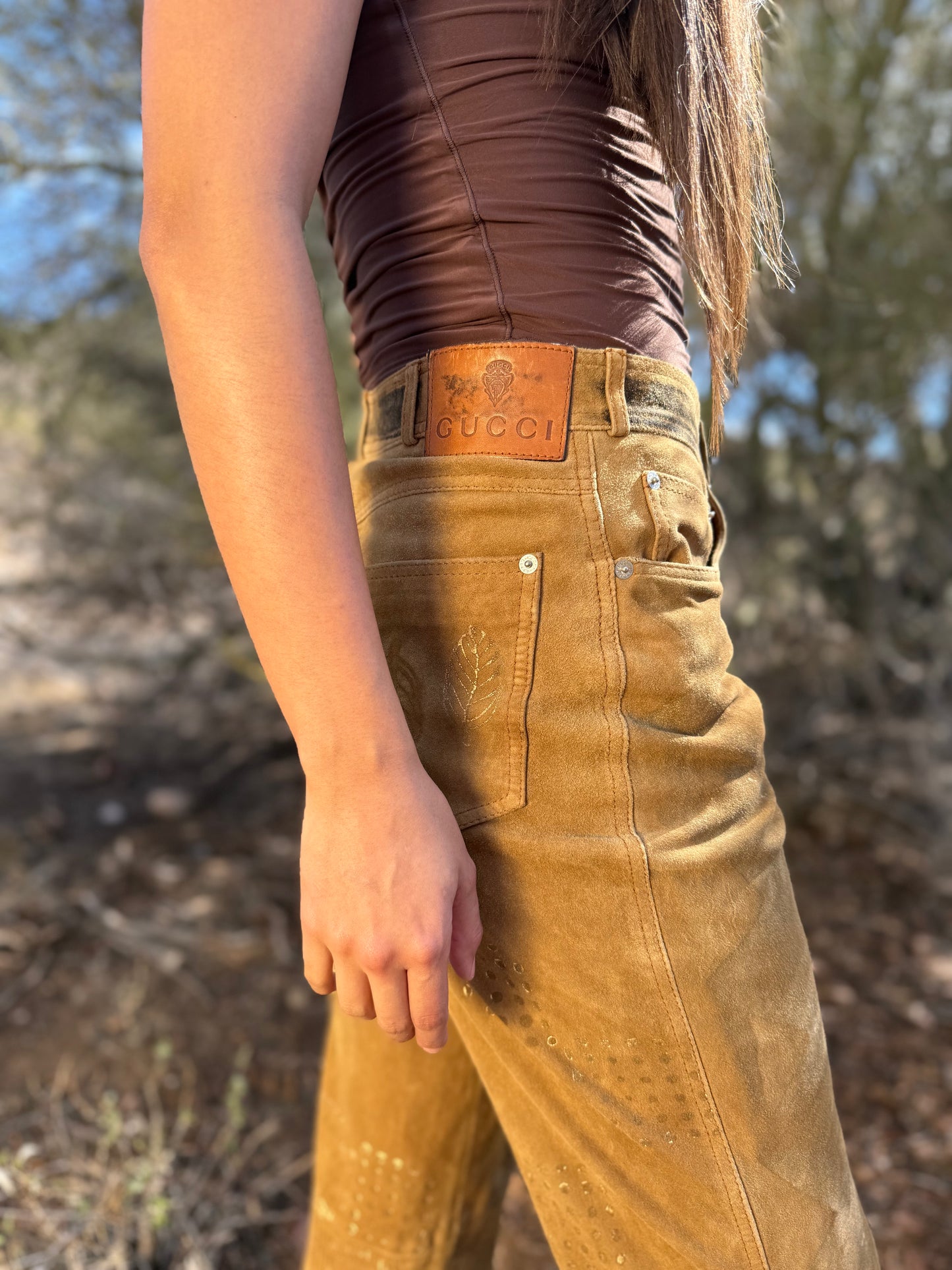 Upcycled Vintage Gucci Suede Pant